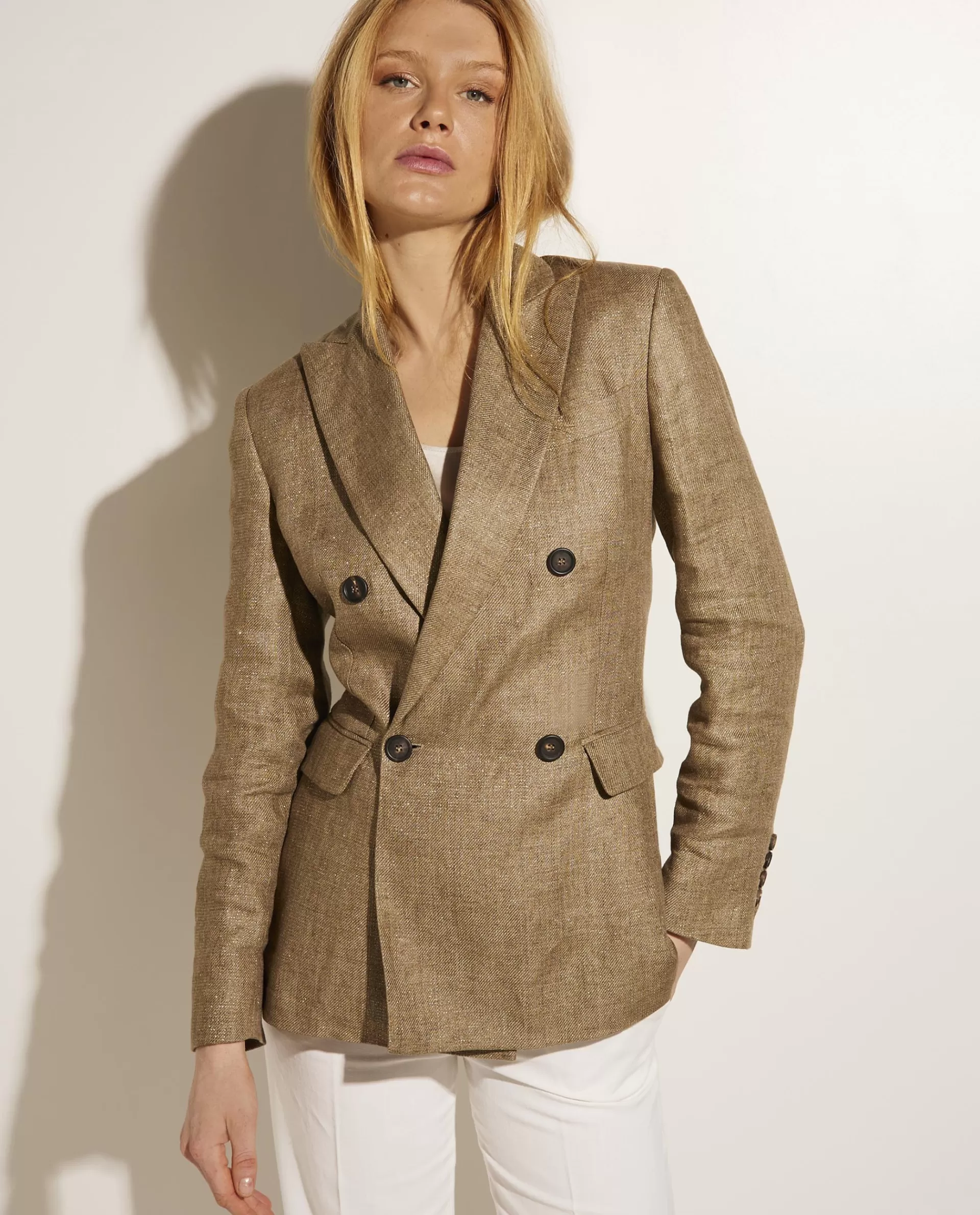 Clearance Linnen Blazer Vrouwen Blazers