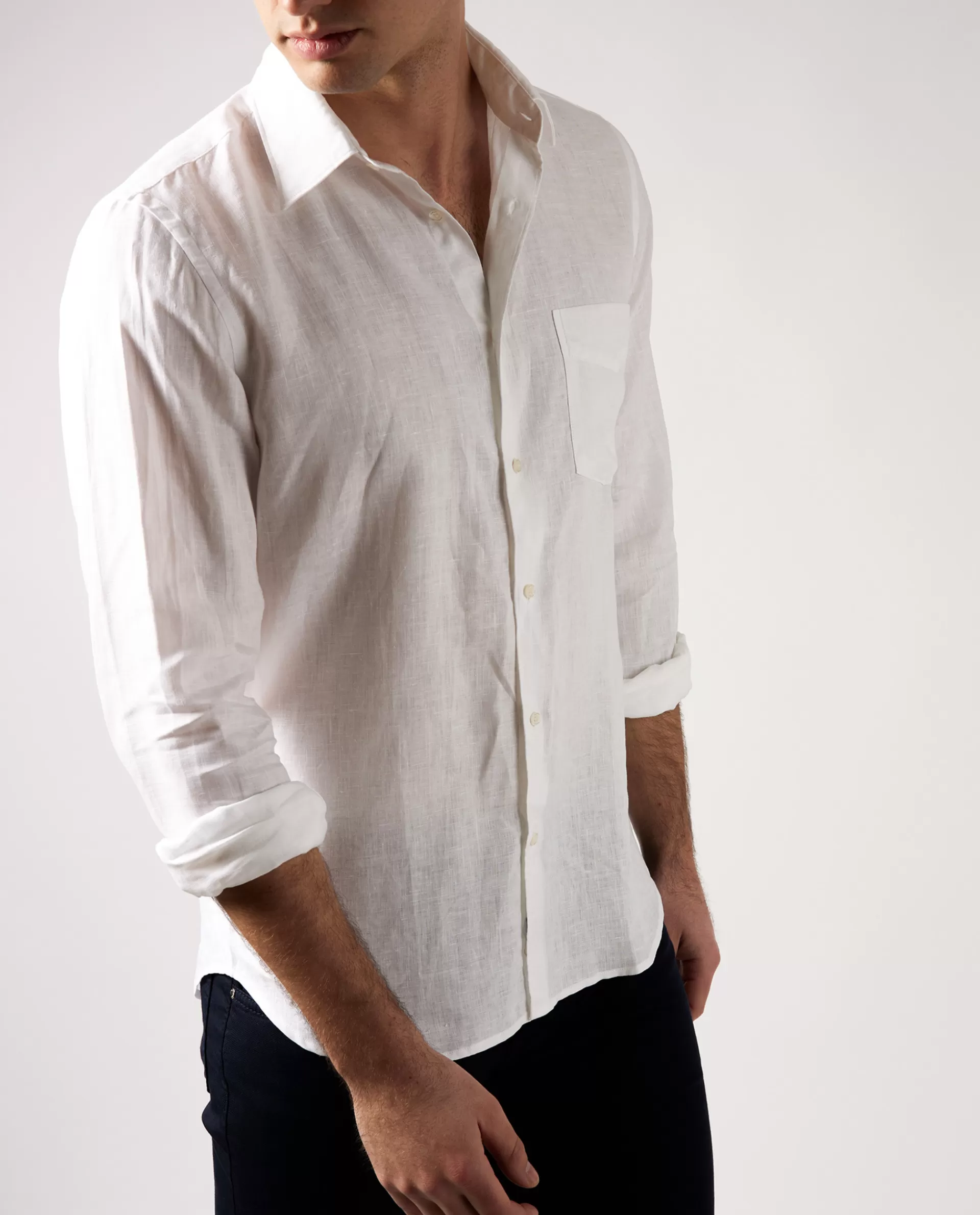 Outlet Linnen Shirt Mannen Shirts