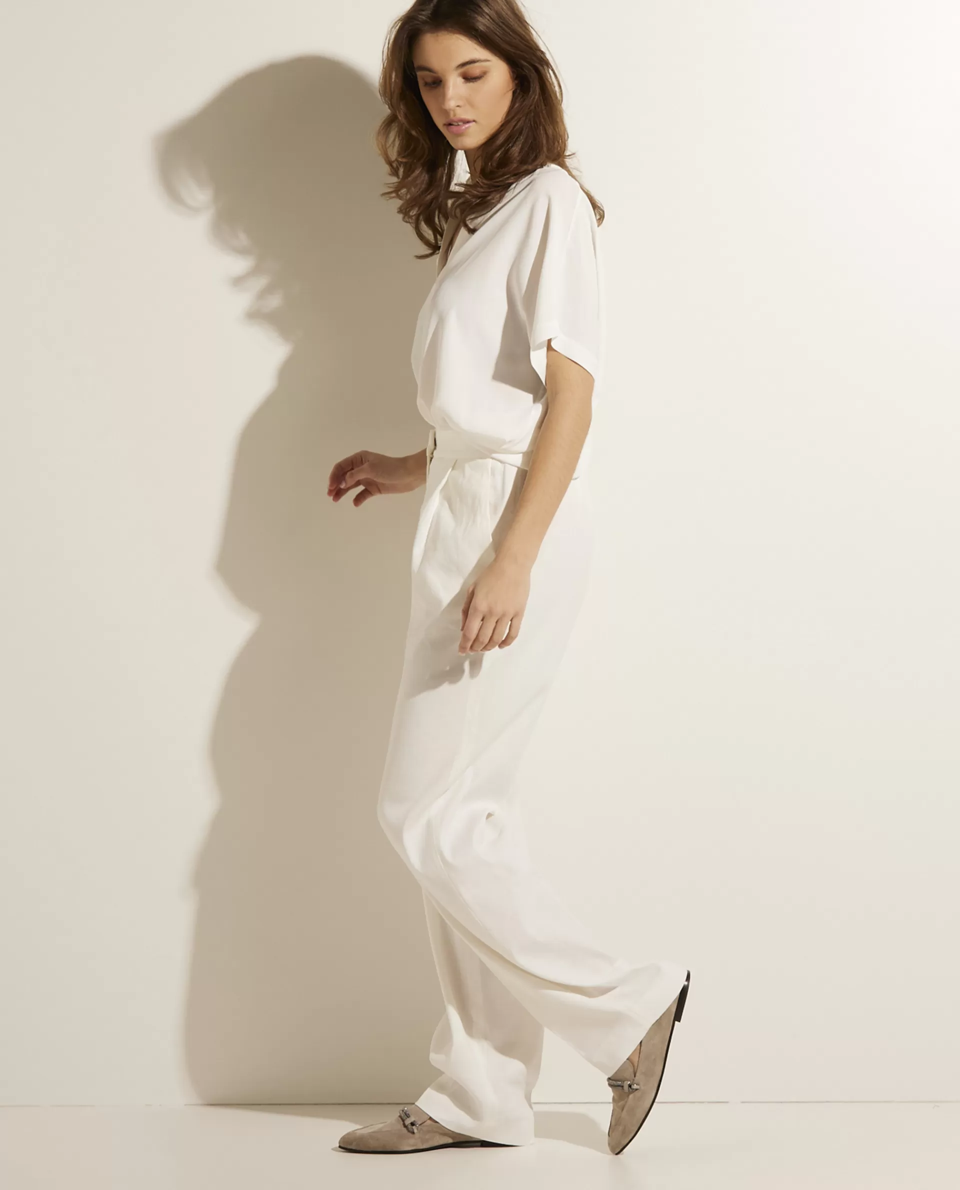 Clearance Linnen-Katoenen Pantalon Vrouwen Broeken