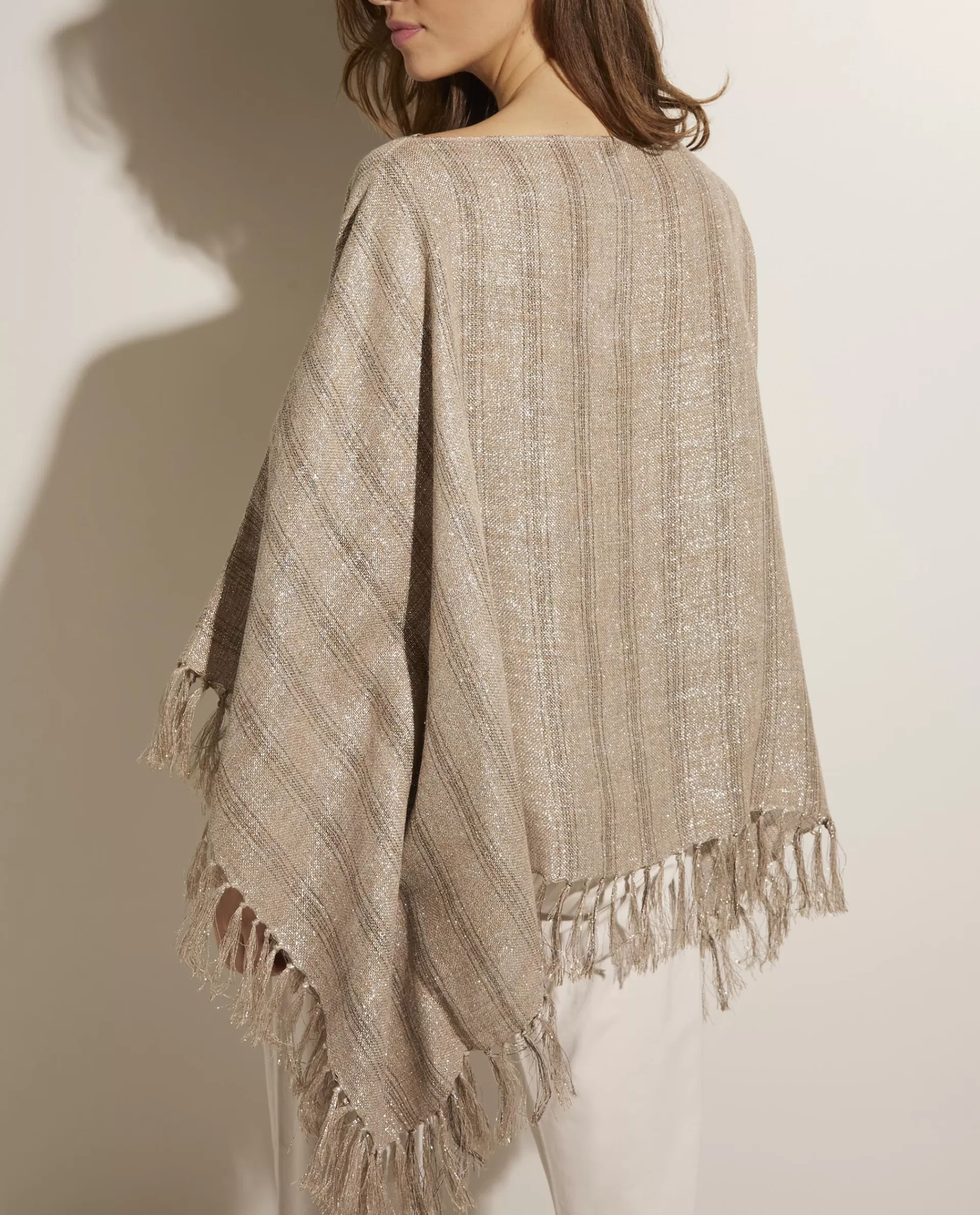 Discount Linnen-Mix Poncho Vrouwen Jassen