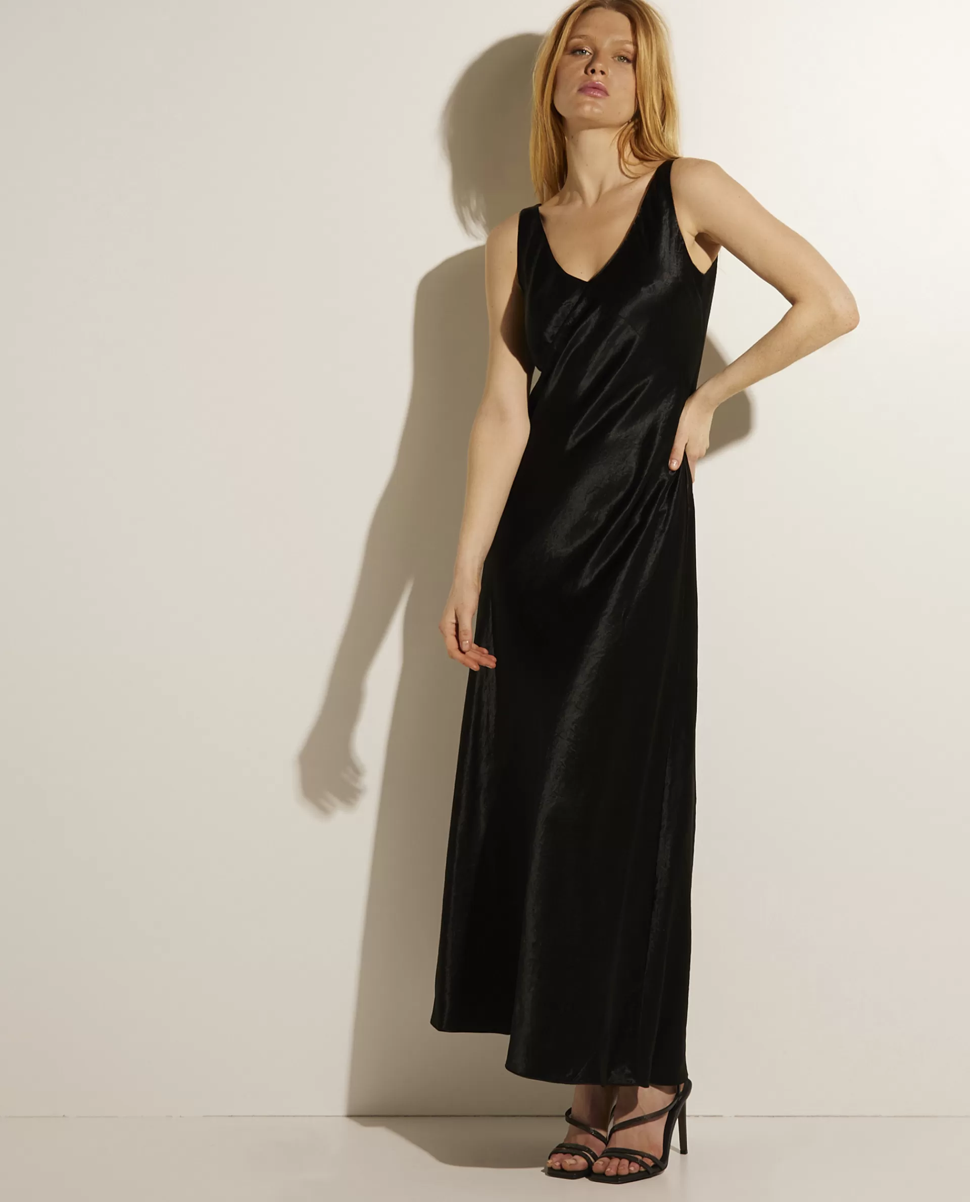 Flash Sale Maxi Satijnen Jurk Vrouwen Jurken