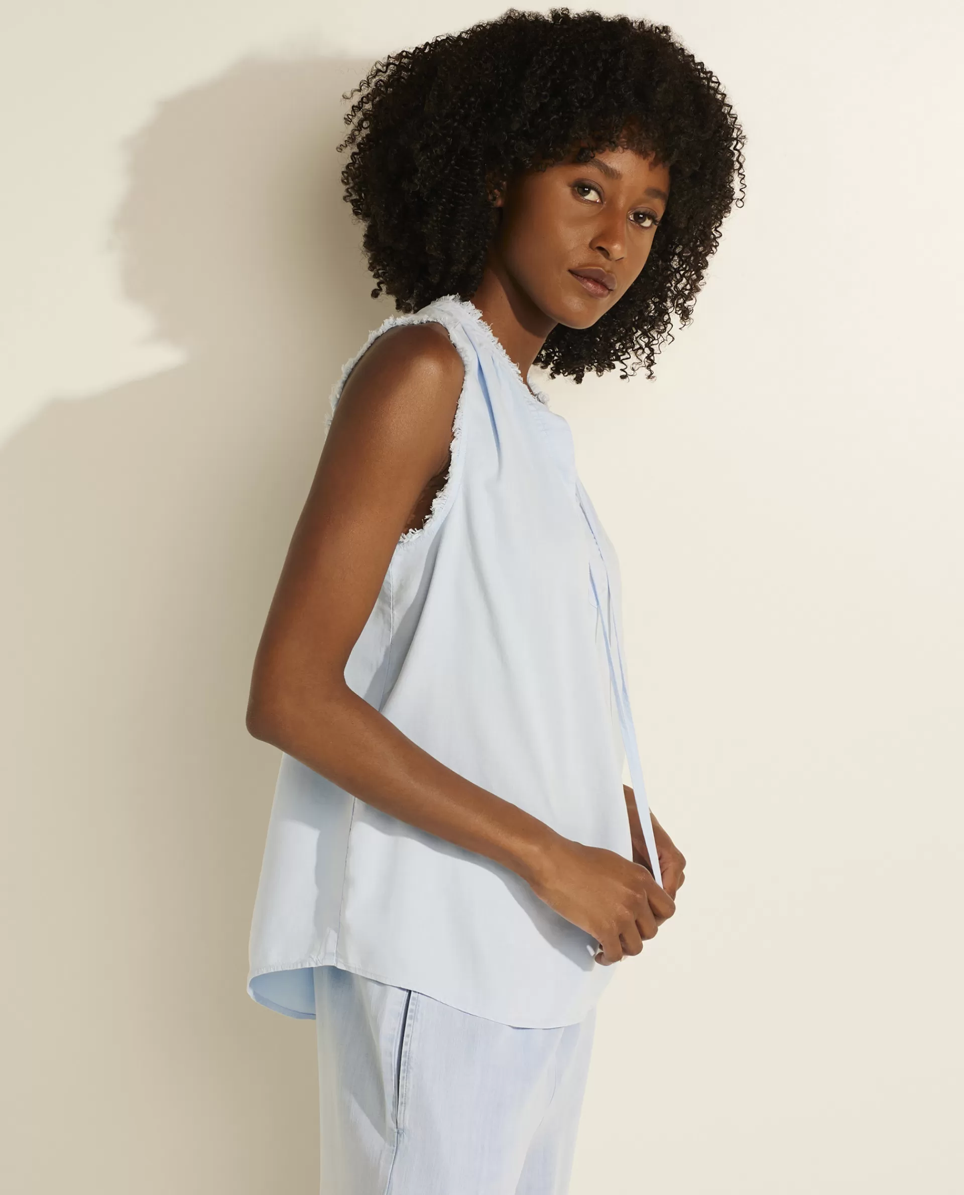 Discount Mouwloze Tencel Top Vrouwen Tops