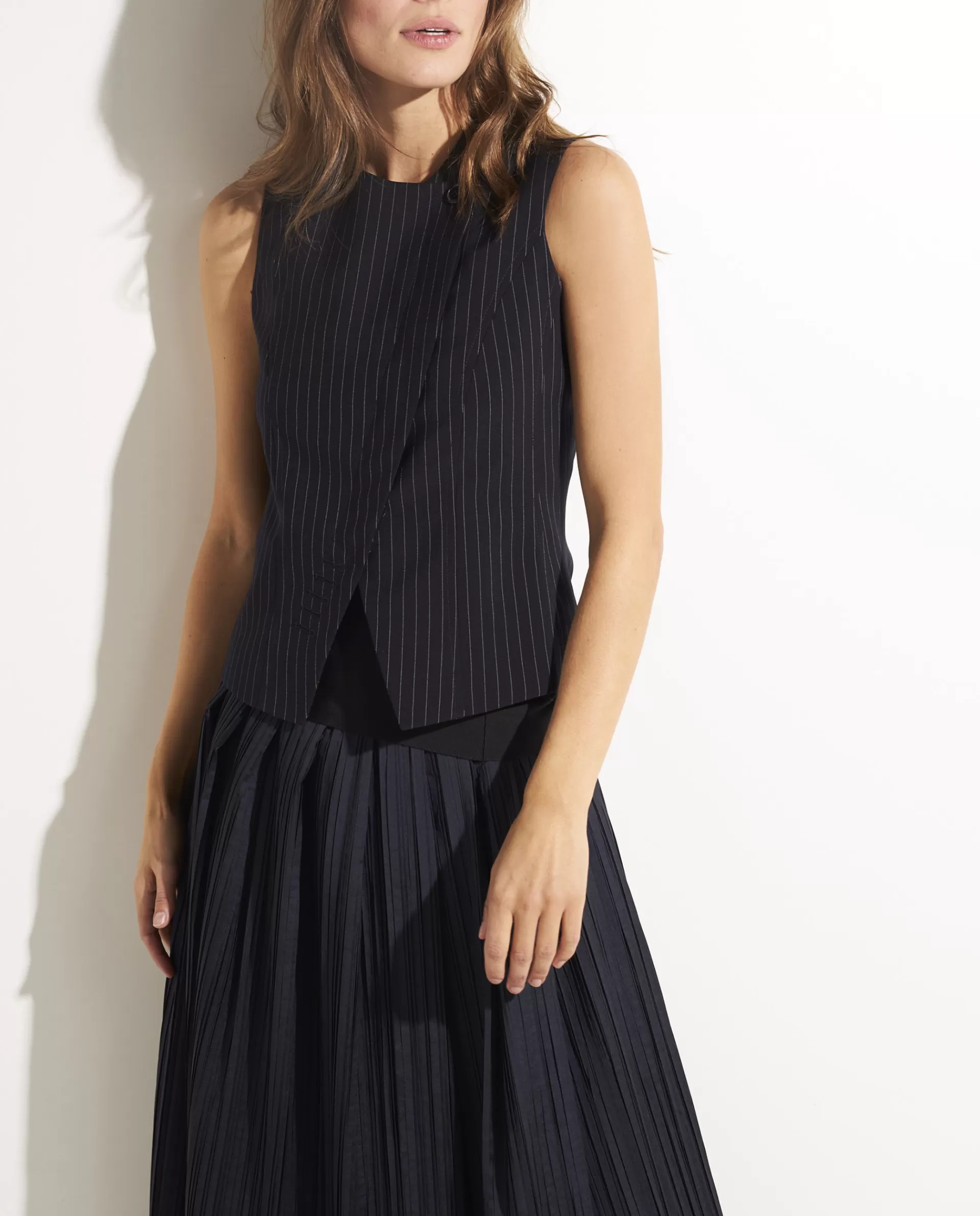 Store Mouwloze Wollen Blazer Vrouwen Blazers