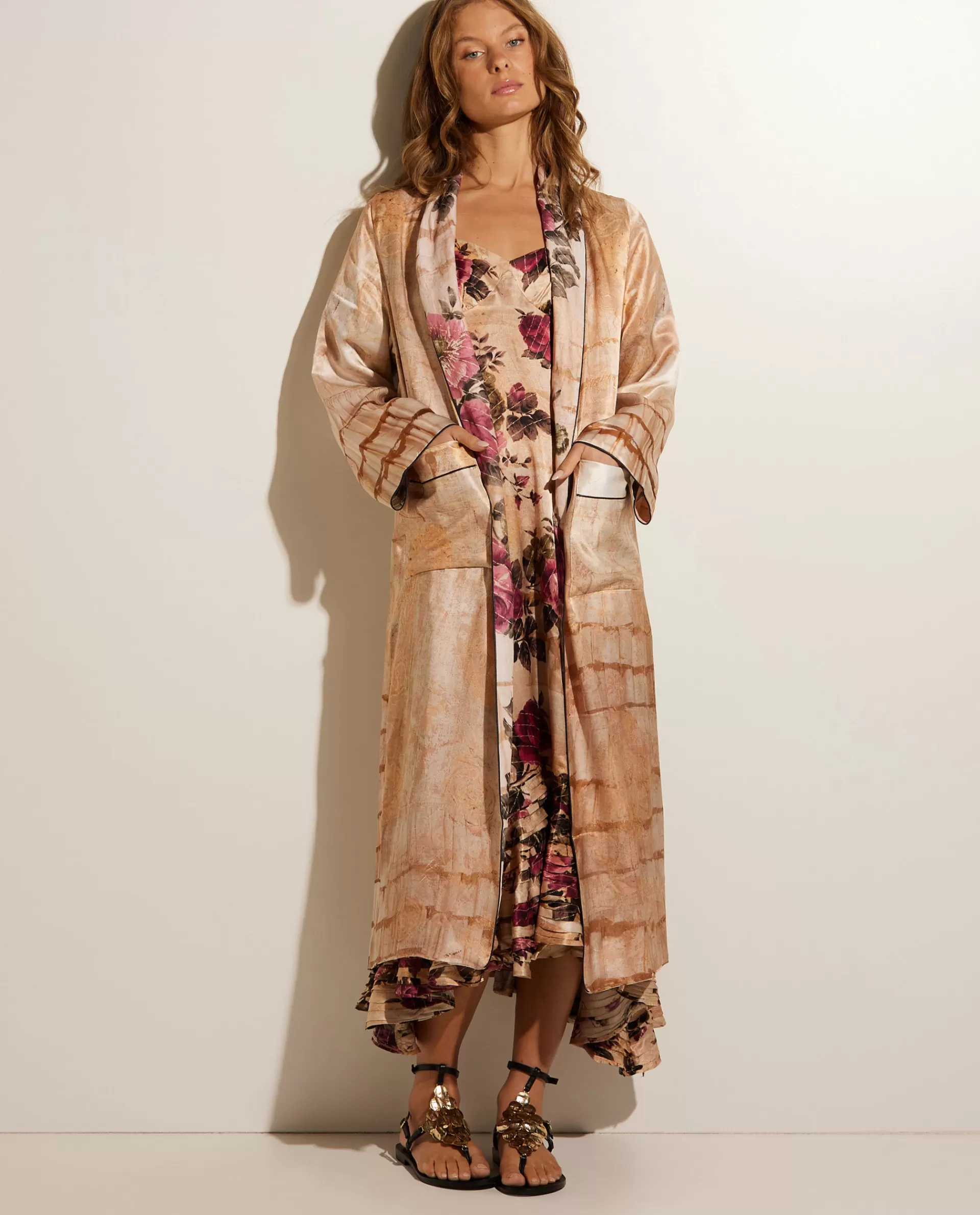 Fashion Omkeerbare Satijnen Kimono Vrouwen Jassen
