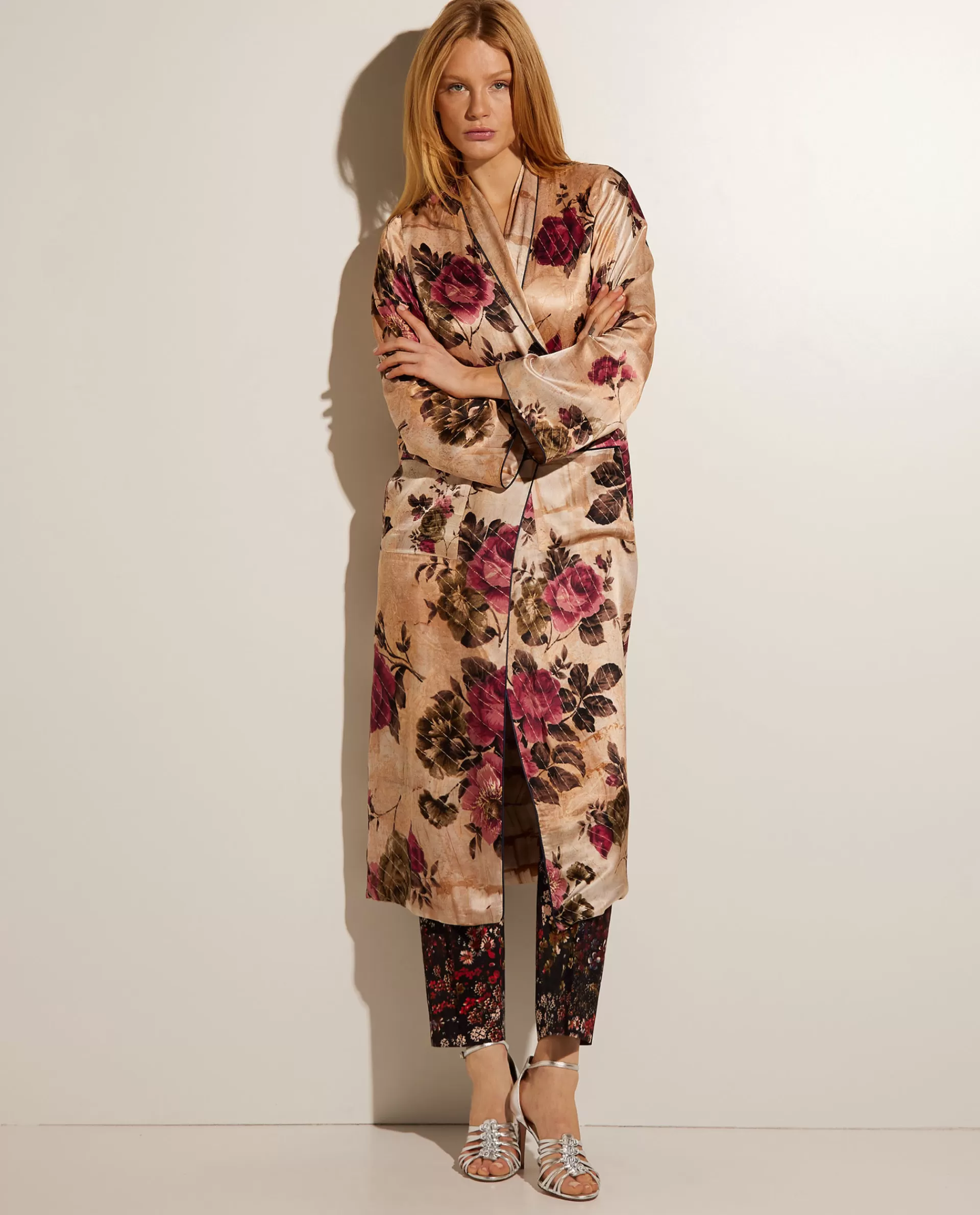 Sale Omkeerbare Satijnen Kimono Vrouwen Jassen