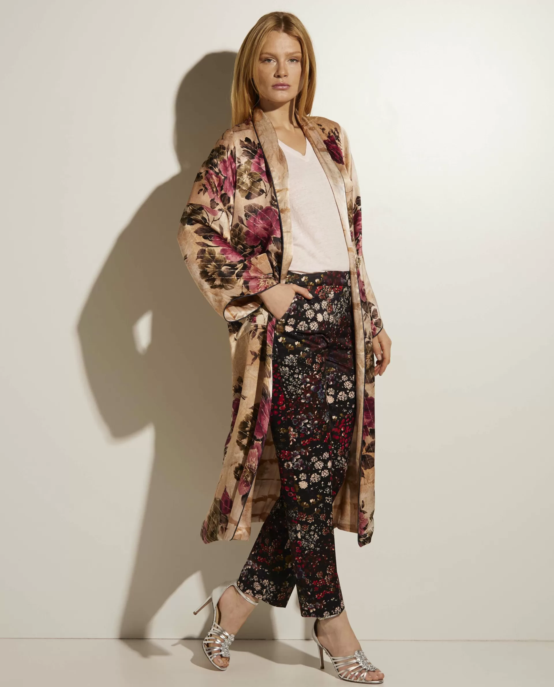 Sale Omkeerbare Satijnen Kimono Vrouwen Jassen