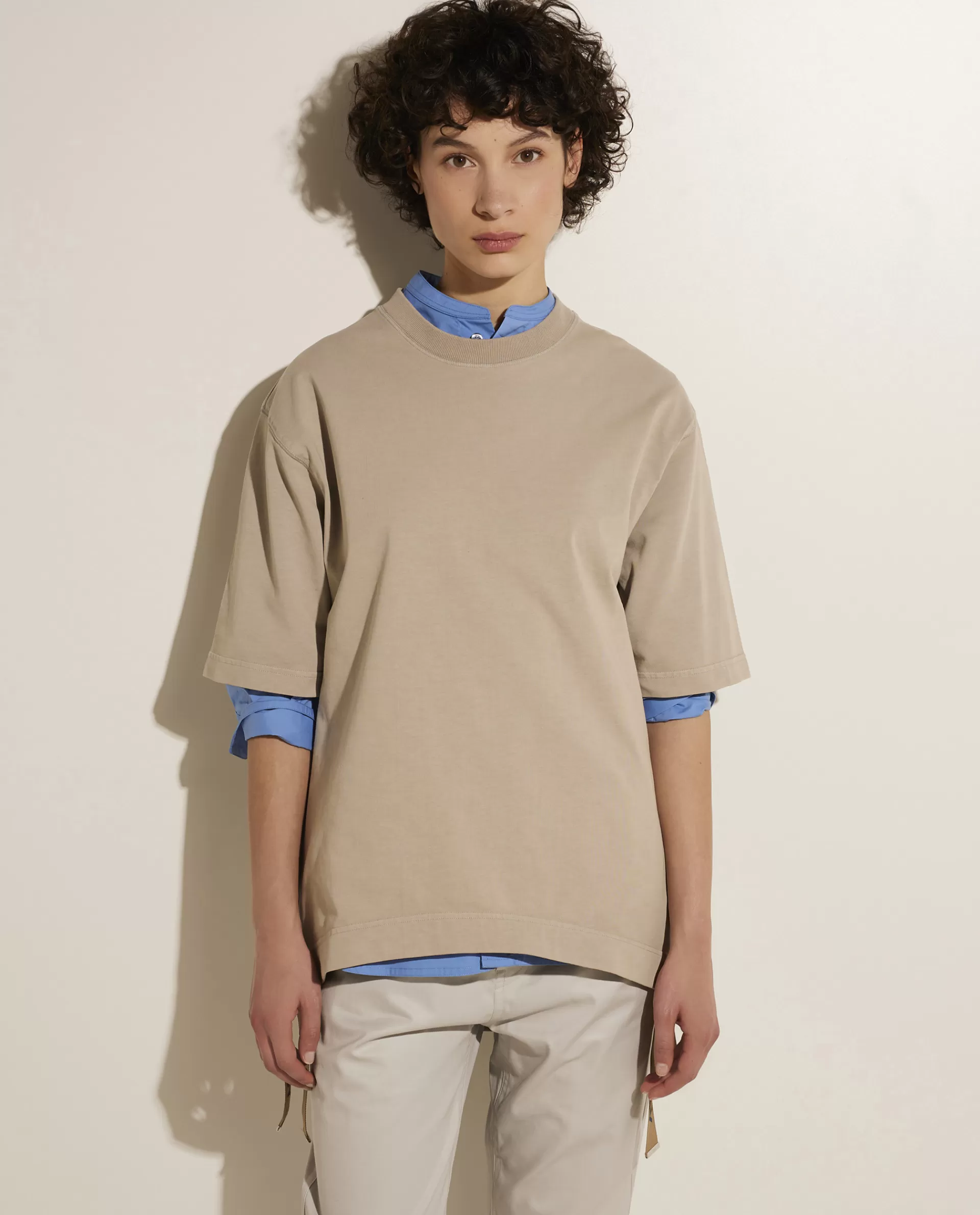 Outlet Oversized Katoenen T-Shirt Vrouwen Tops