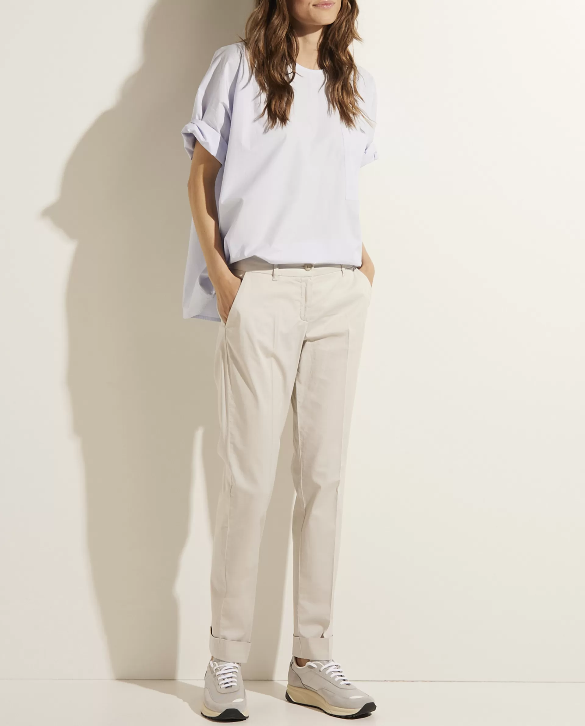 New Pantalon In Katoenmix Vrouwen Broeken