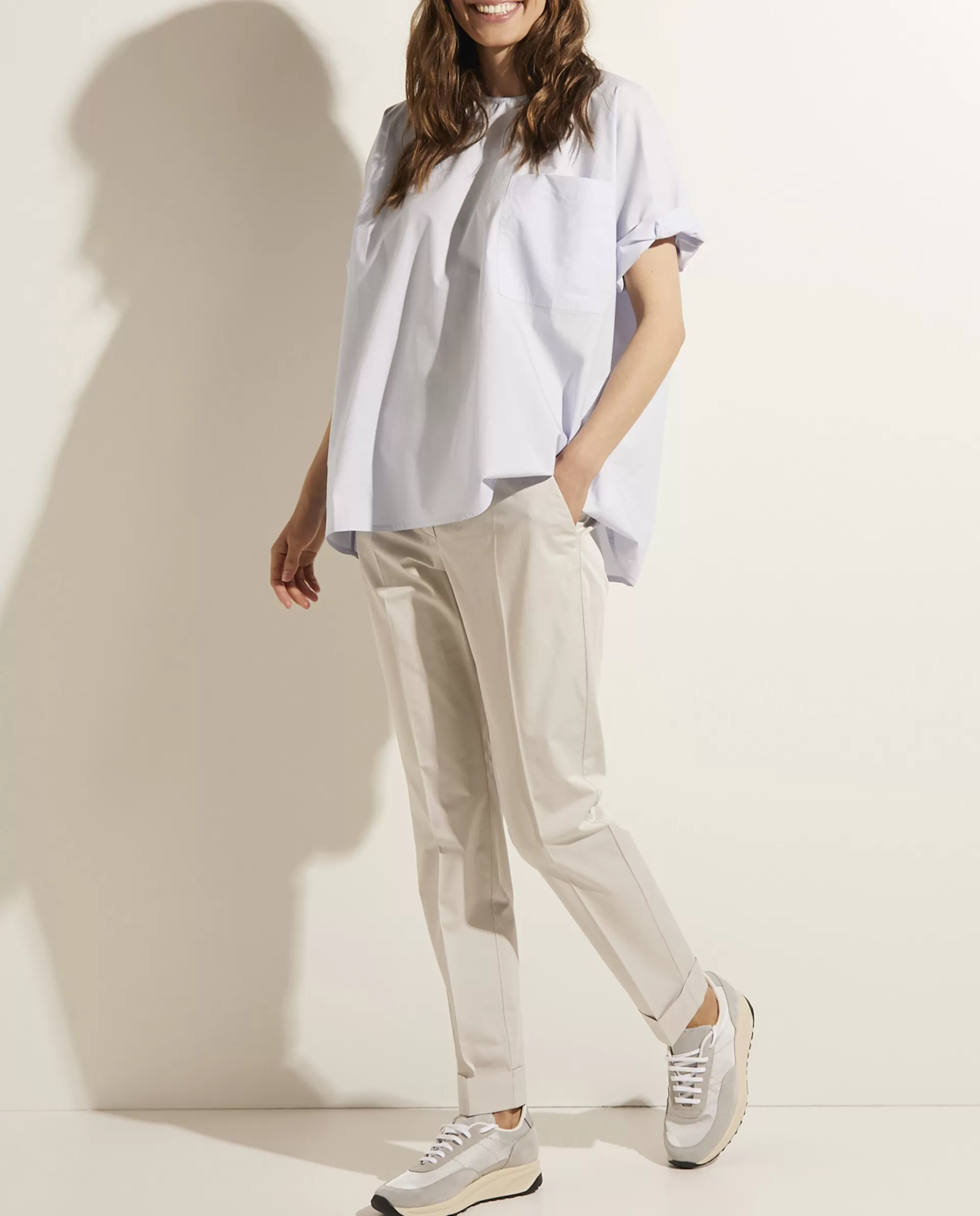 New Pantalon In Katoenmix Vrouwen Broeken