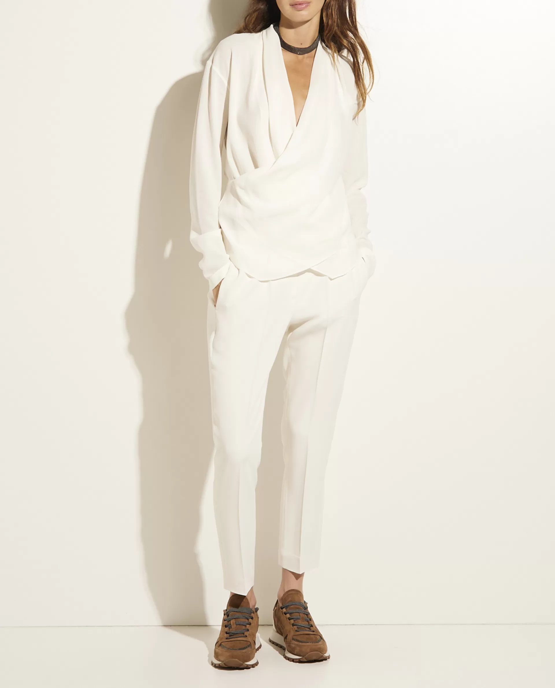 Hot Pantalon In Zijde-Mix Vrouwen Broeken