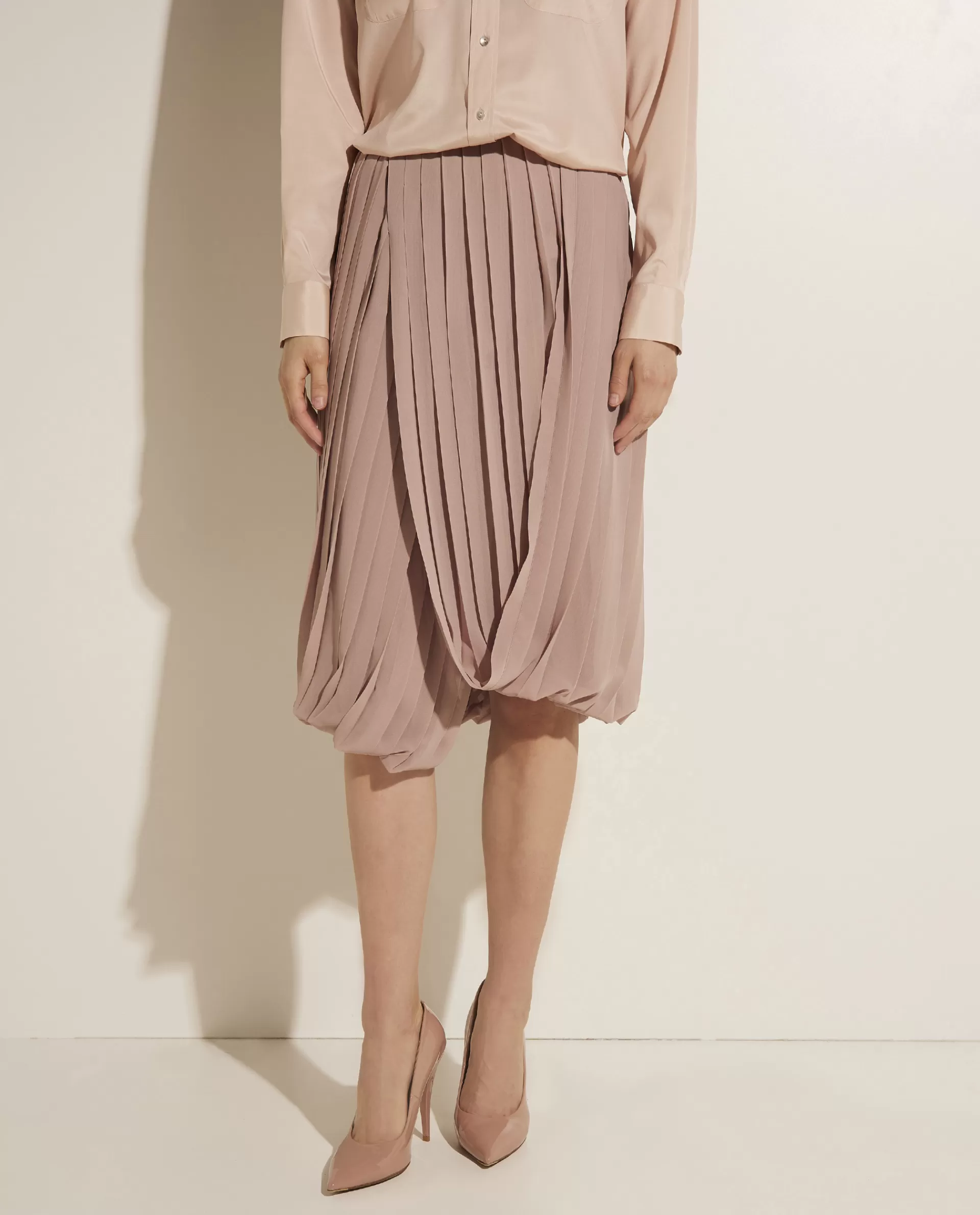 Sale Plisse Midi Rok Vrouwen Rokken