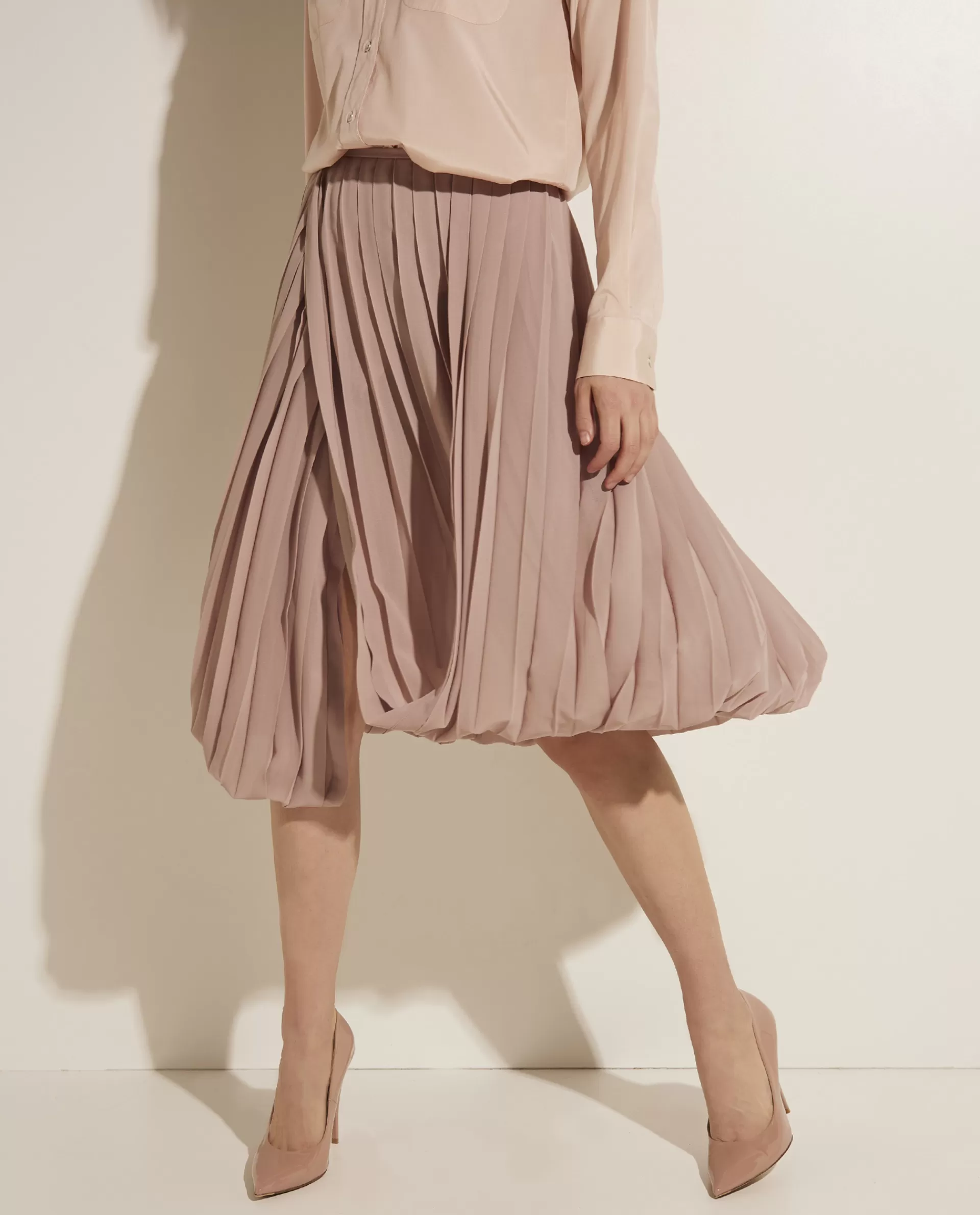 Sale Plisse Midi Rok Vrouwen Rokken