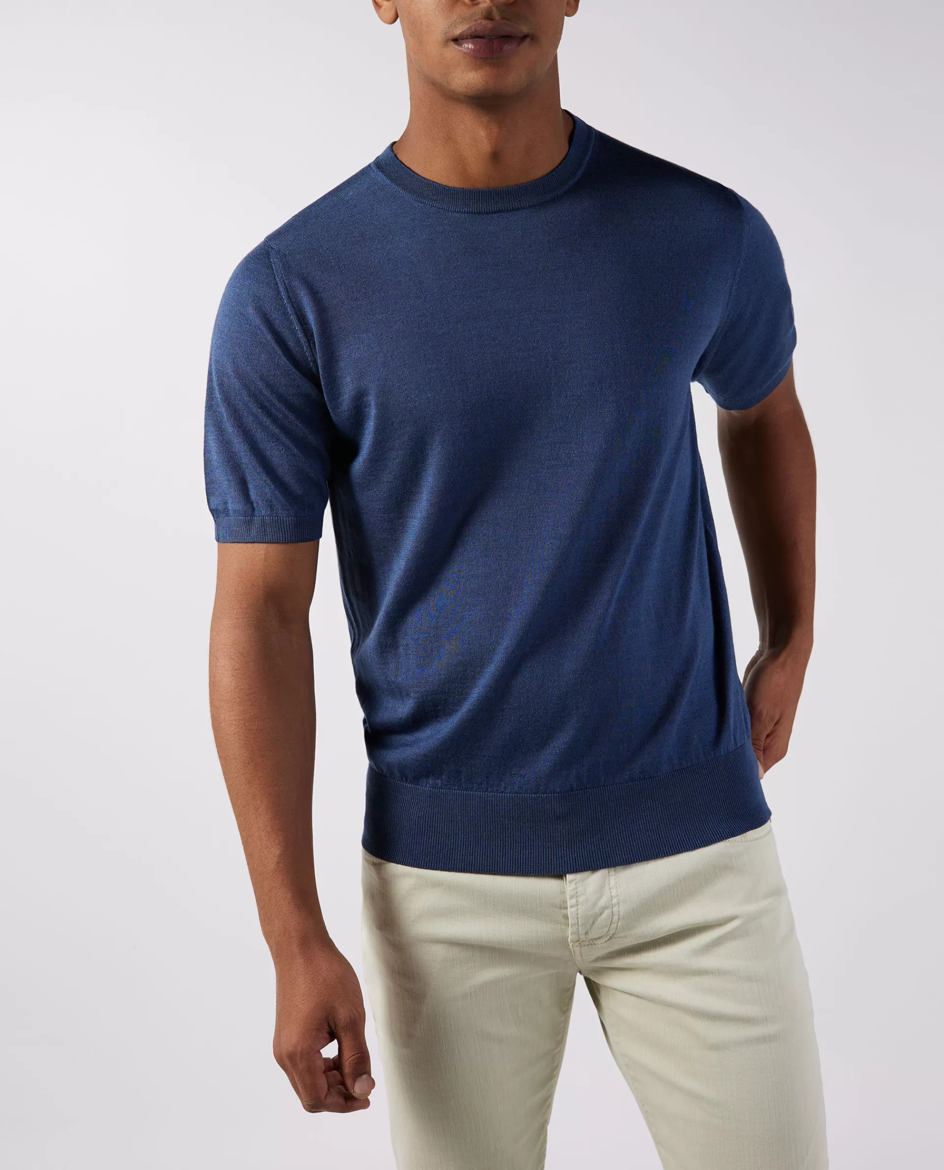 Cheap Ronde Hals Trui Met Korte Mouwen Mannen Knitwear