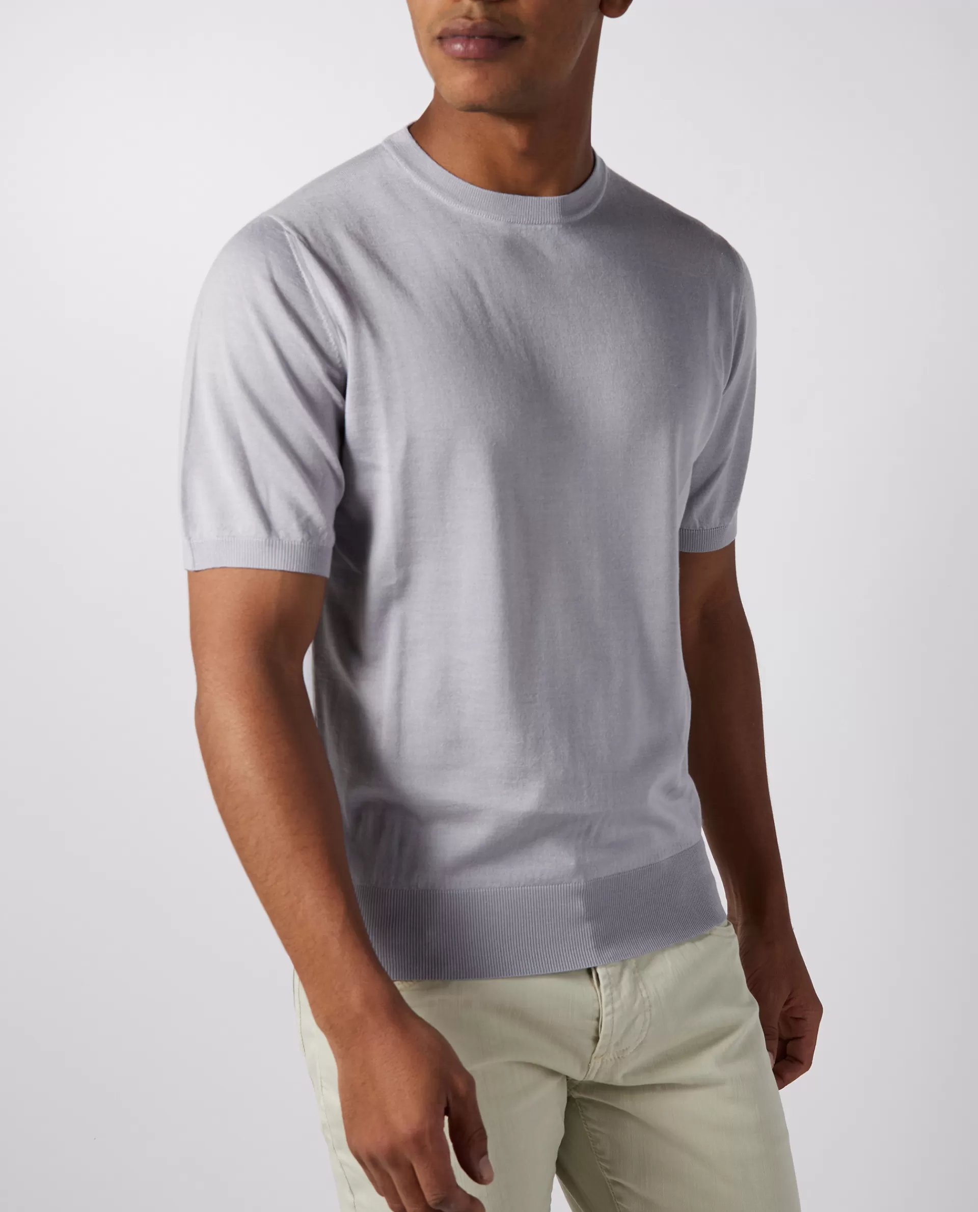 Outlet Ronde Hals Trui Met Korte Mouwen Mannen Knitwear