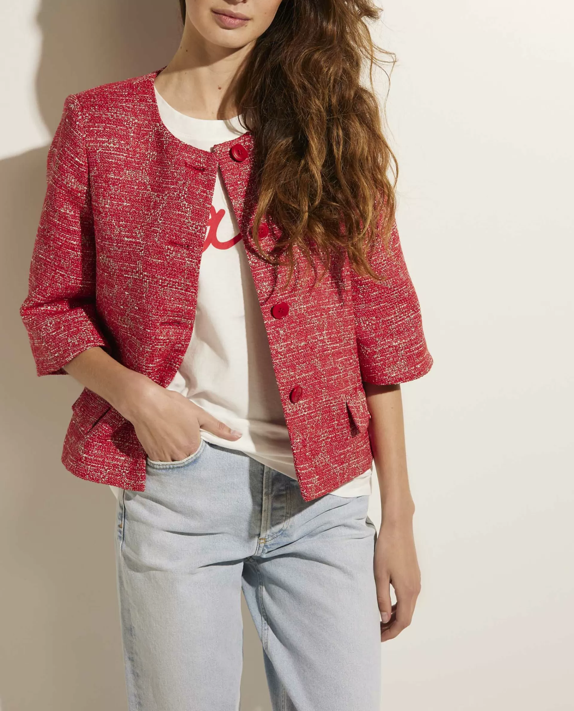 Shop Ruim Vallend Katoenen Jasje Vrouwen Blazers