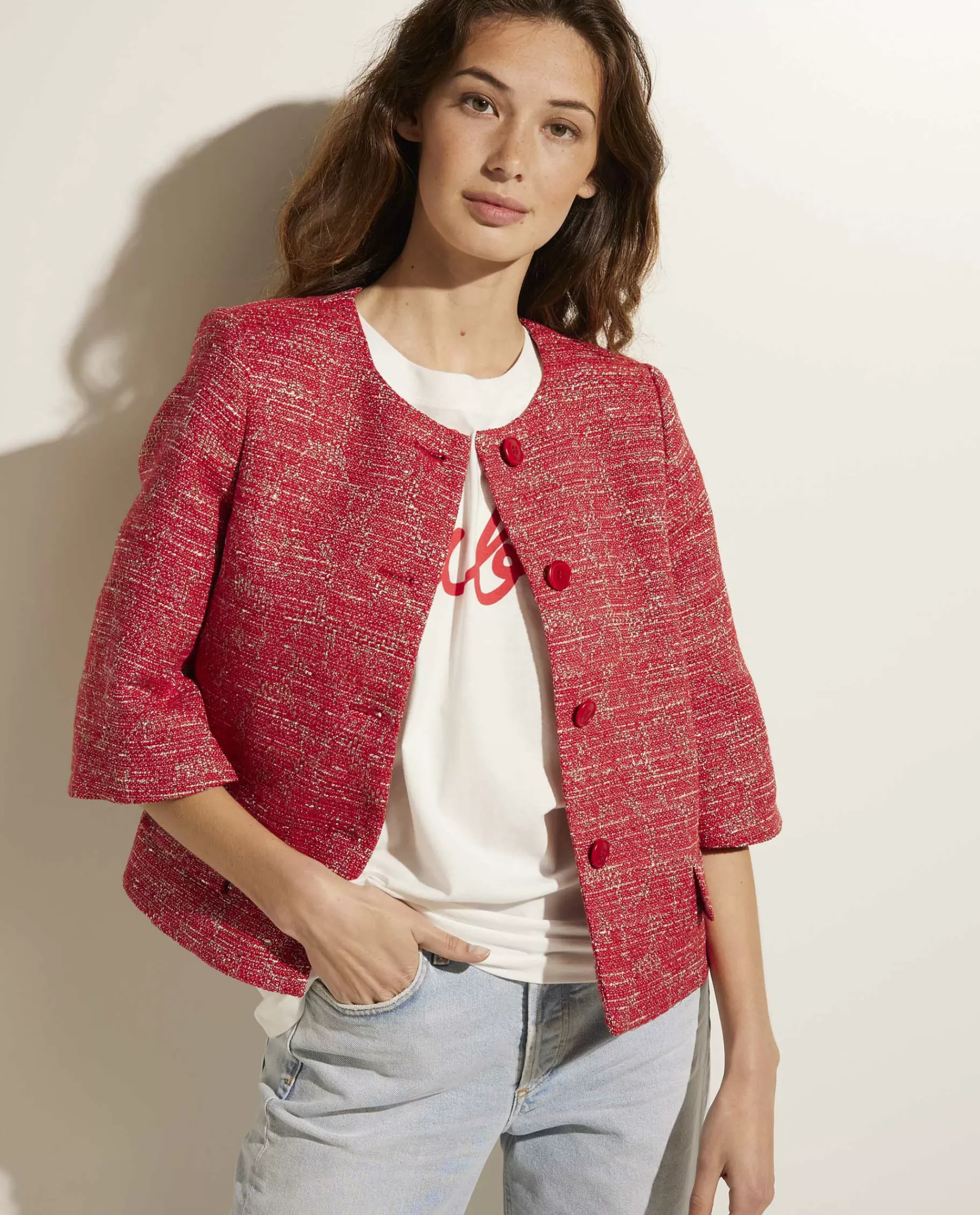 Shop Ruim Vallend Katoenen Jasje Vrouwen Blazers
