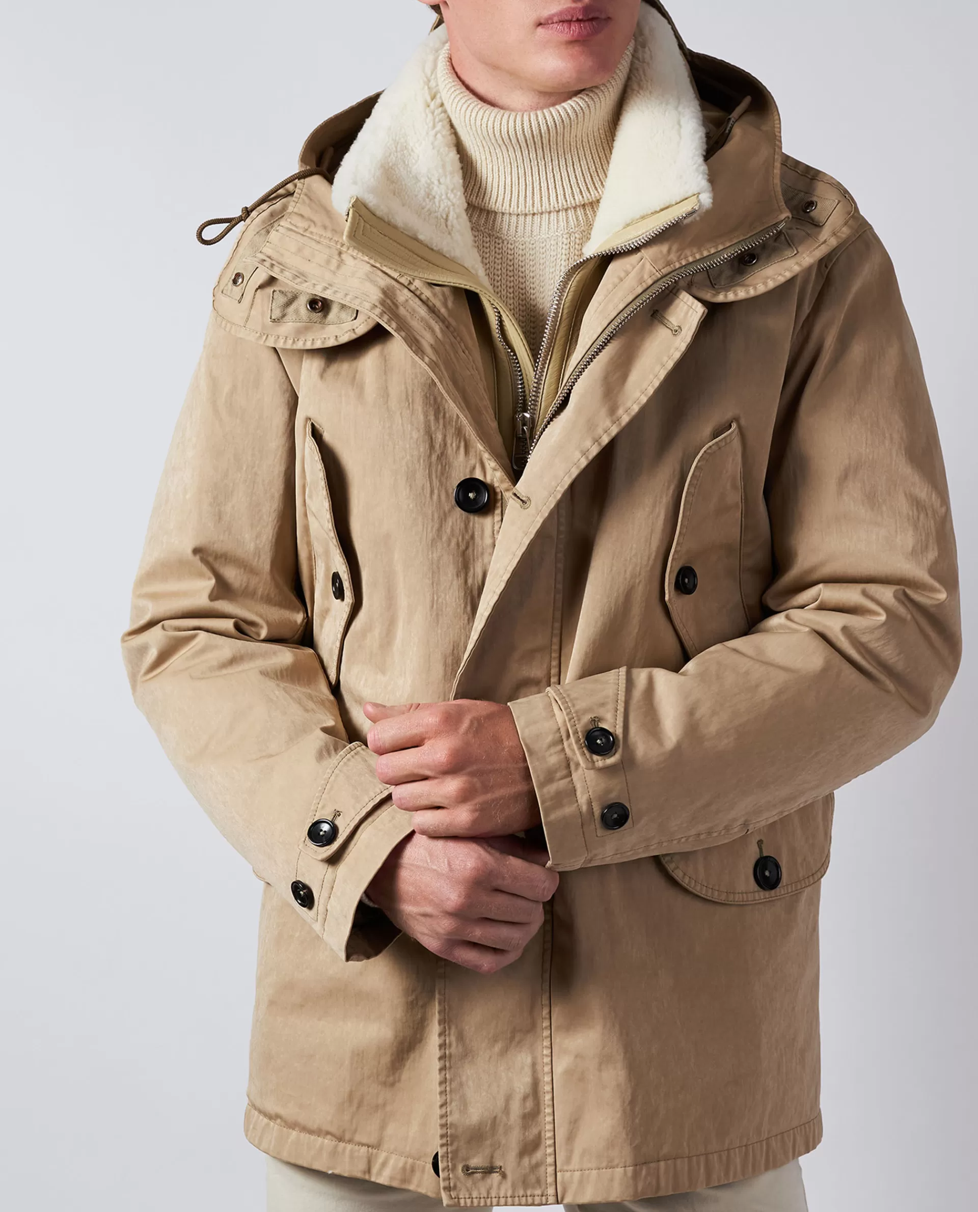 Online Shearling Voering Mannen Jassen