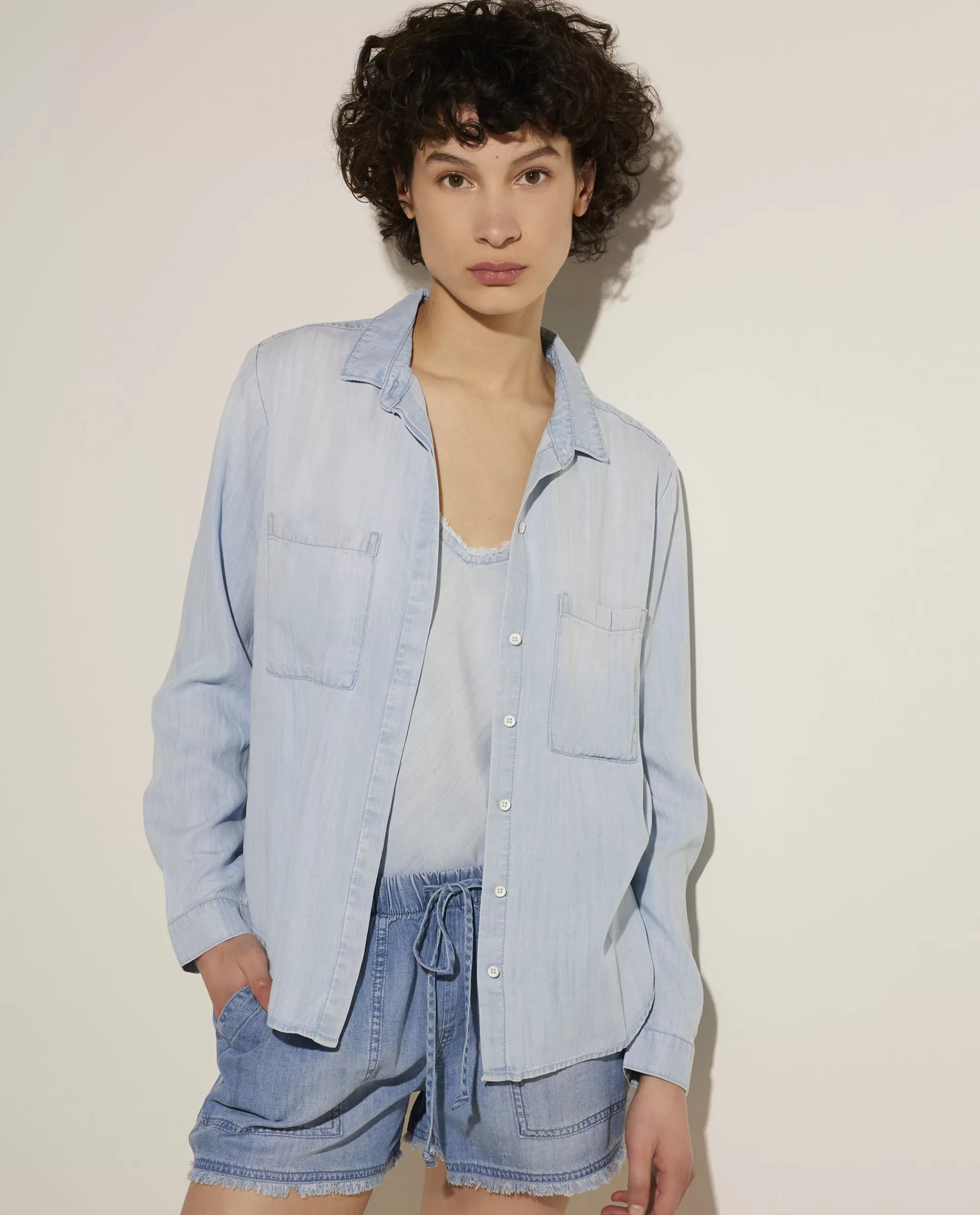 Cheap Soepele Blouse Van Denim Vrouwen Blouses