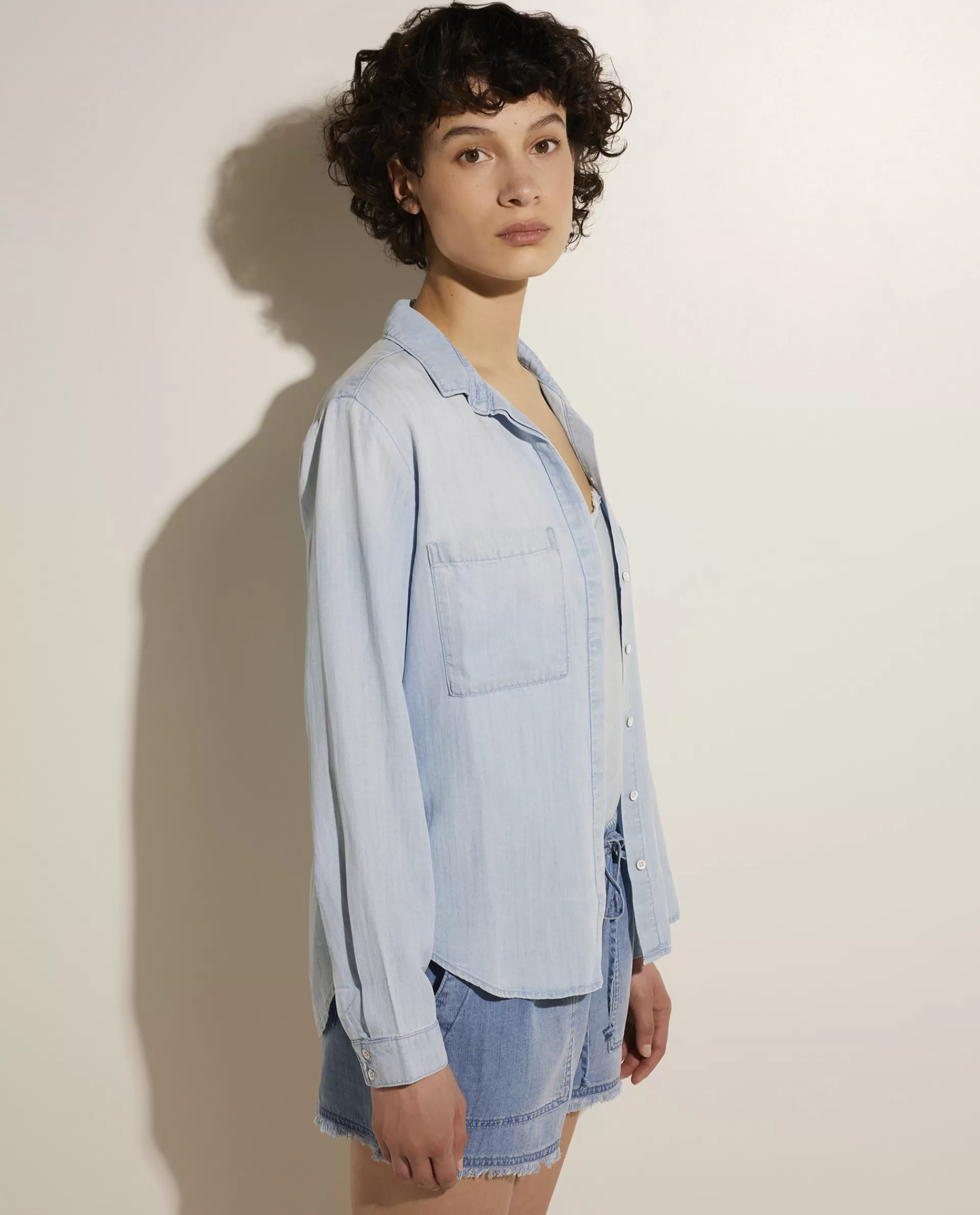 Cheap Soepele Blouse Van Denim Vrouwen Blouses
