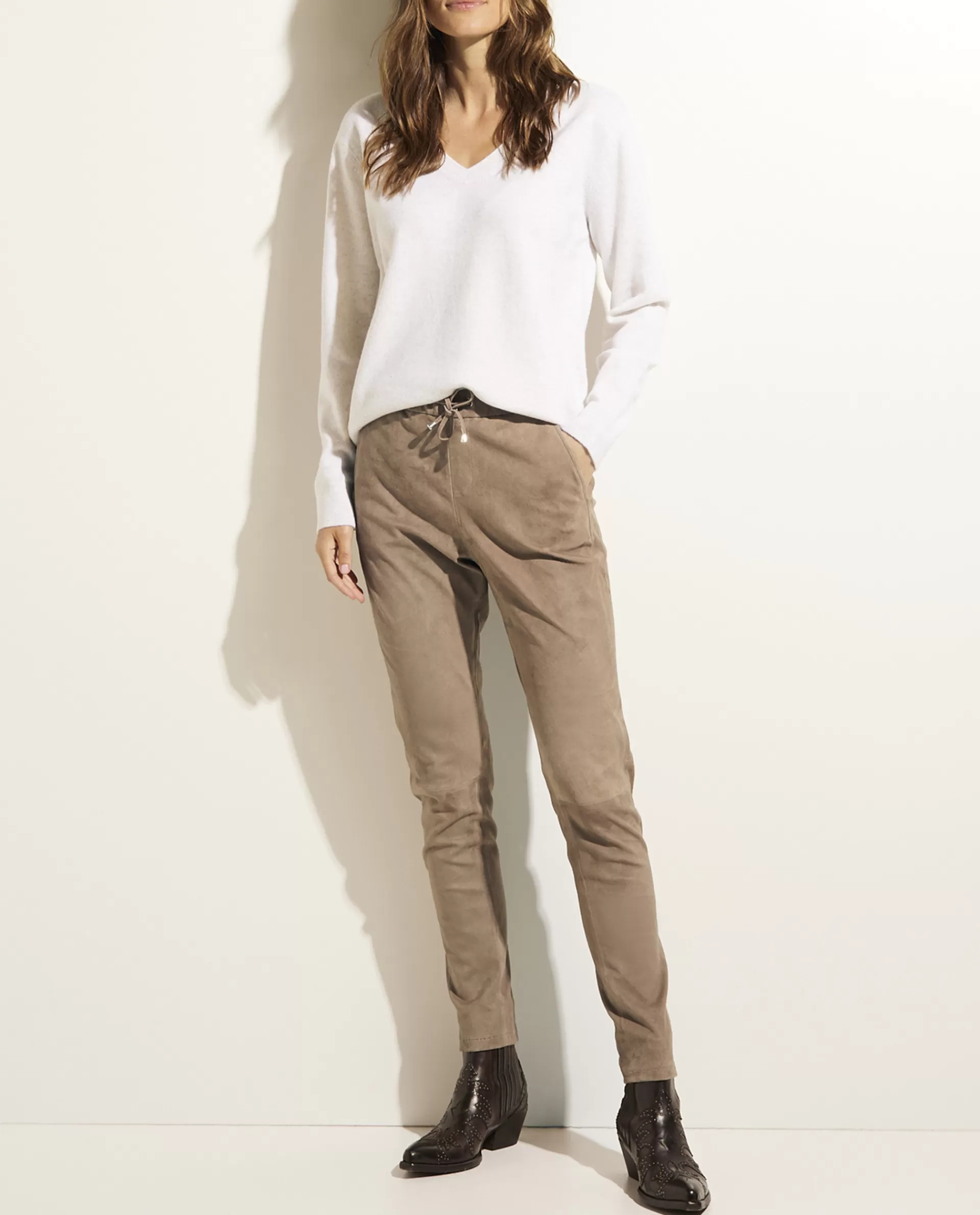 Online Suede Baggy Broek Vrouwen Broeken