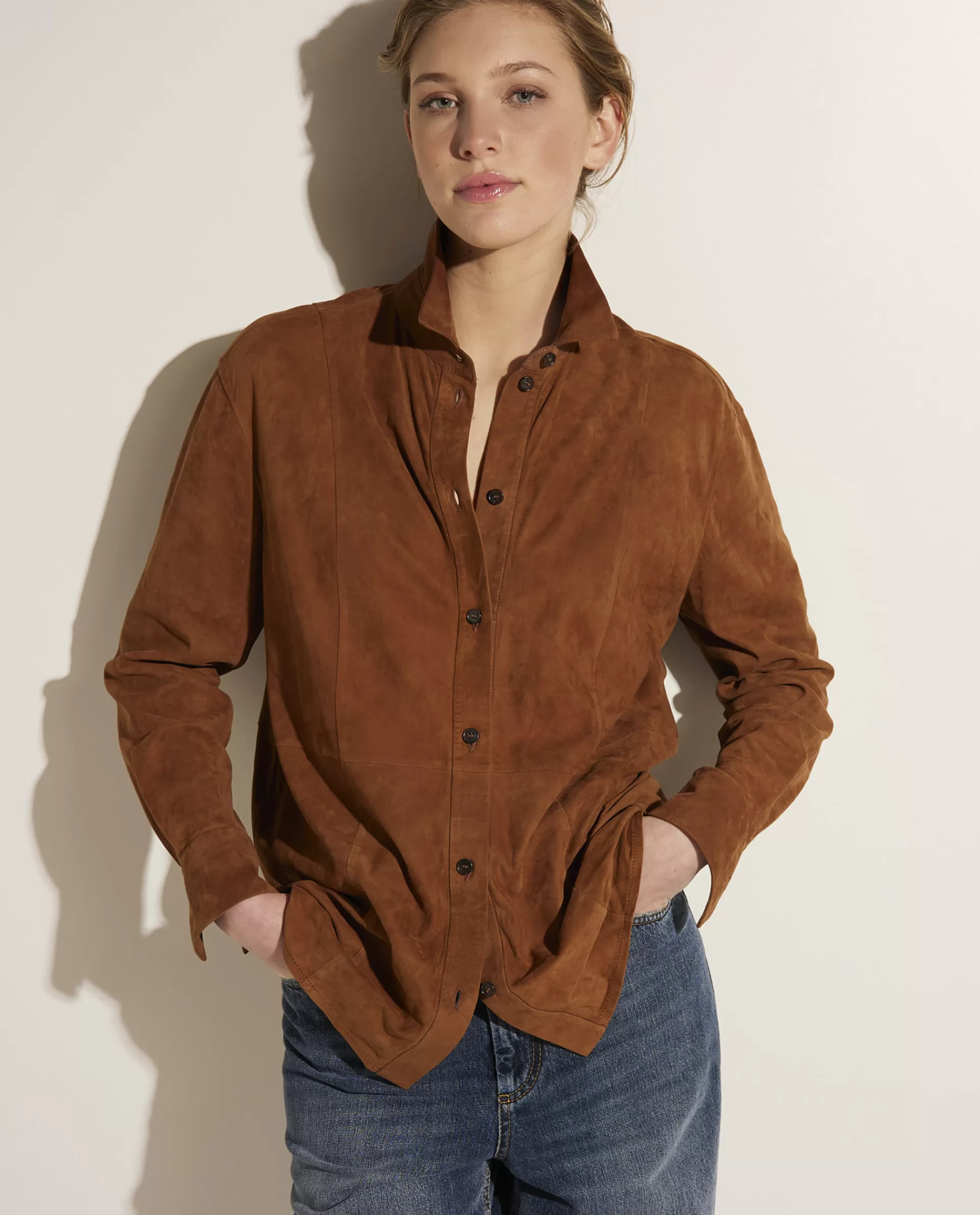 Shop Suede Blouse Vrouwen Blouses