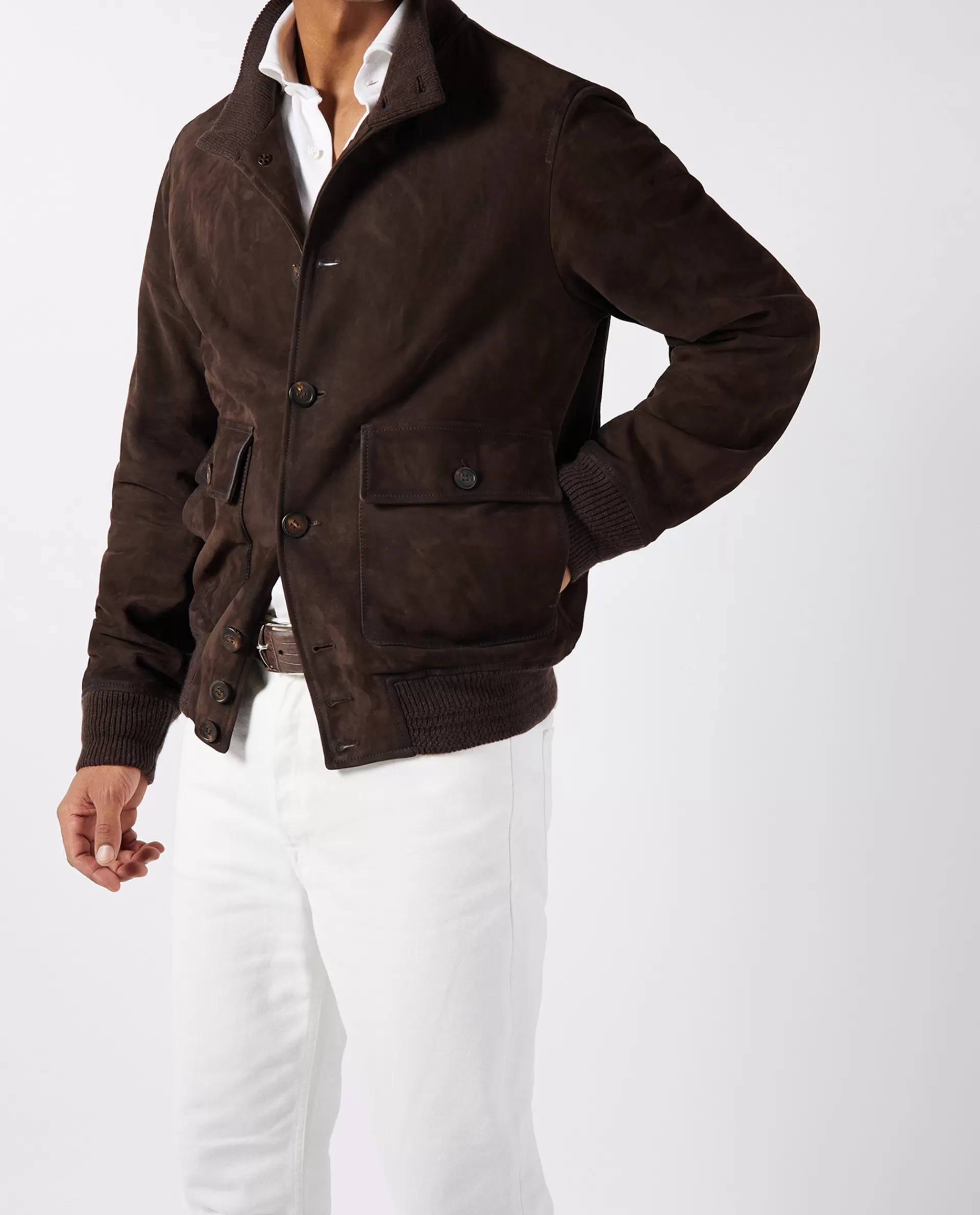Clearance Suede Bomber Jas Mannen Jassen
