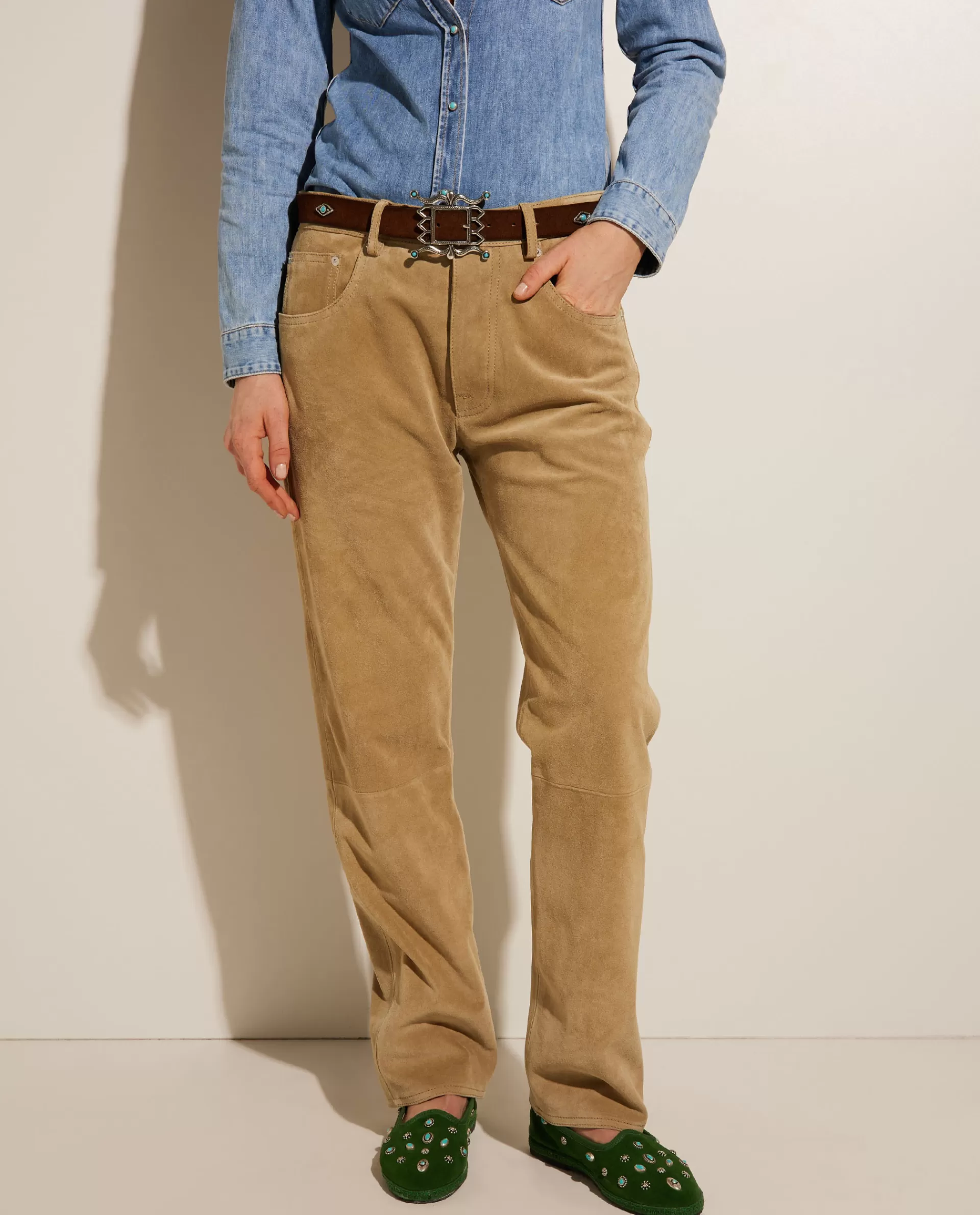 Store Suede Broek Vrouwen Broeken