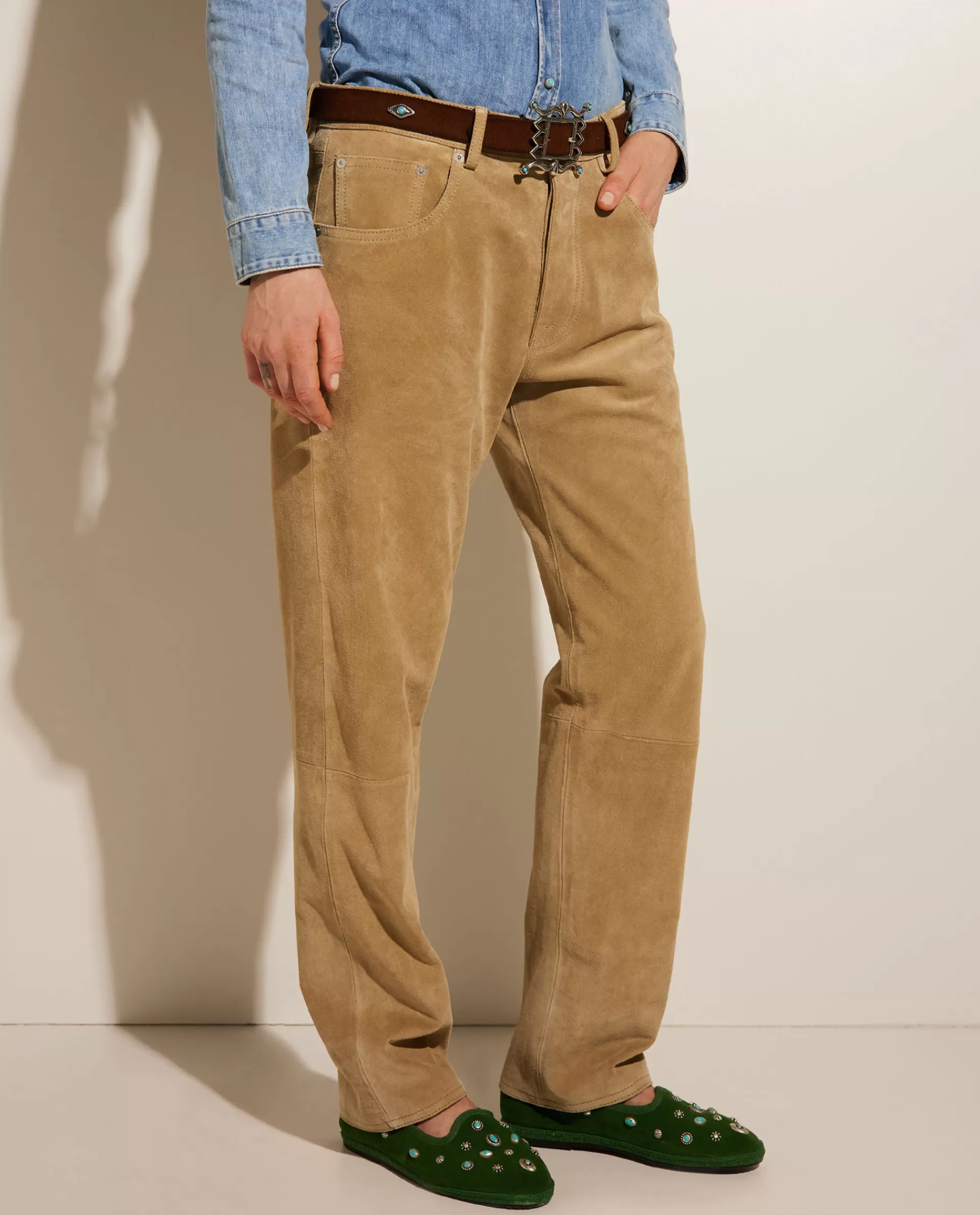 Store Suede Broek Vrouwen Broeken