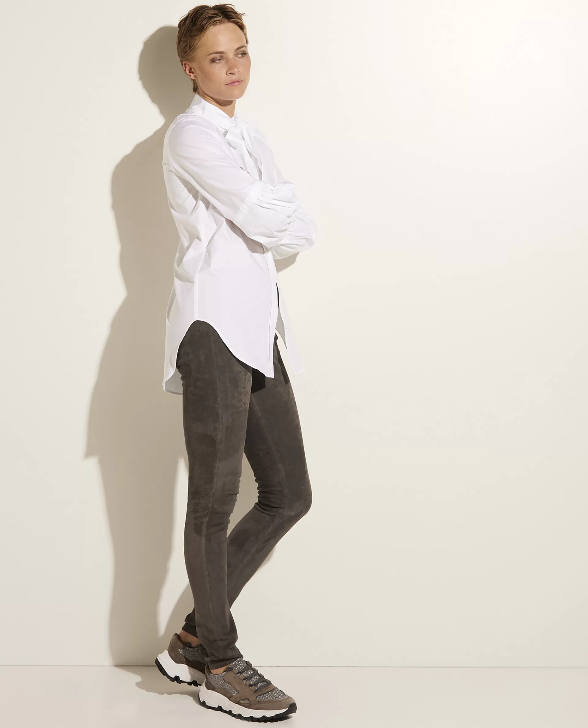 Fashion Suede Legging Met Stretch Vrouwen Broeken