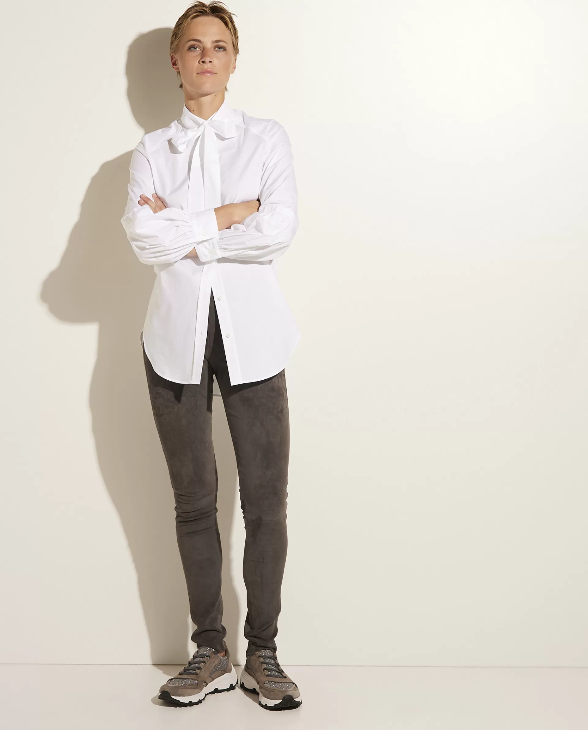 Fashion Suede Legging Met Stretch Vrouwen Broeken