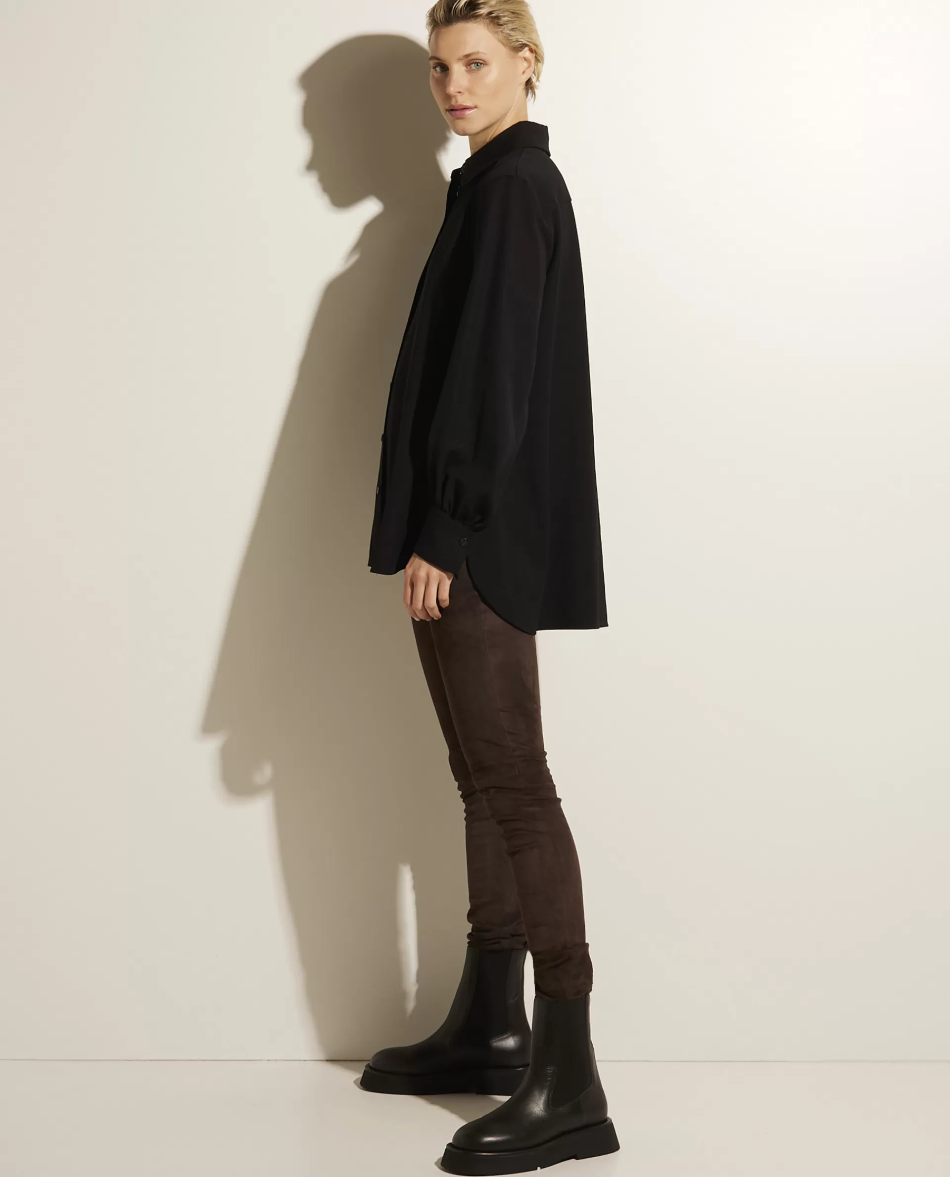 Outlet Suede Skinny Broek Vrouwen Broeken