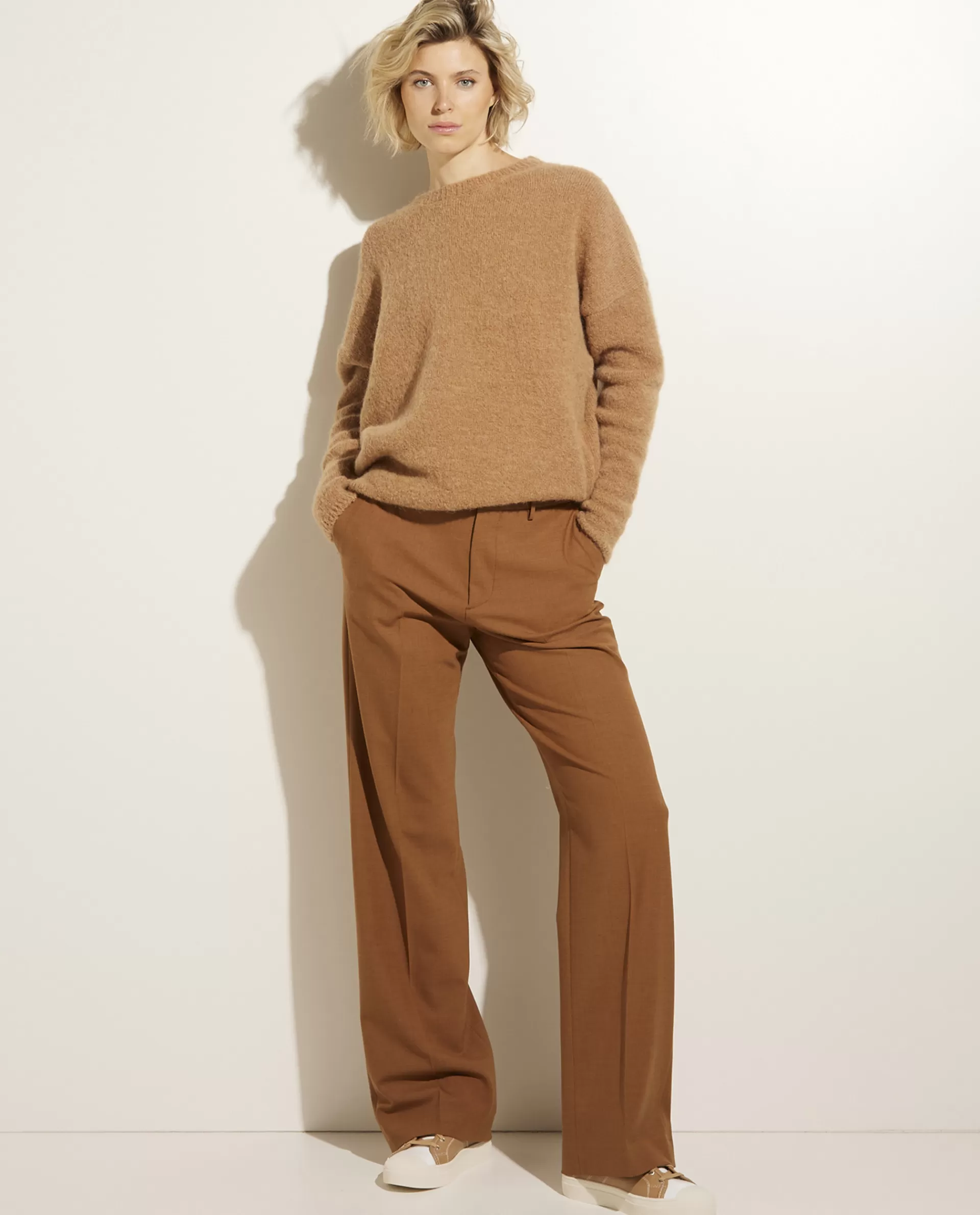 Outlet Wijde Broek In Wolmix Vrouwen Broeken