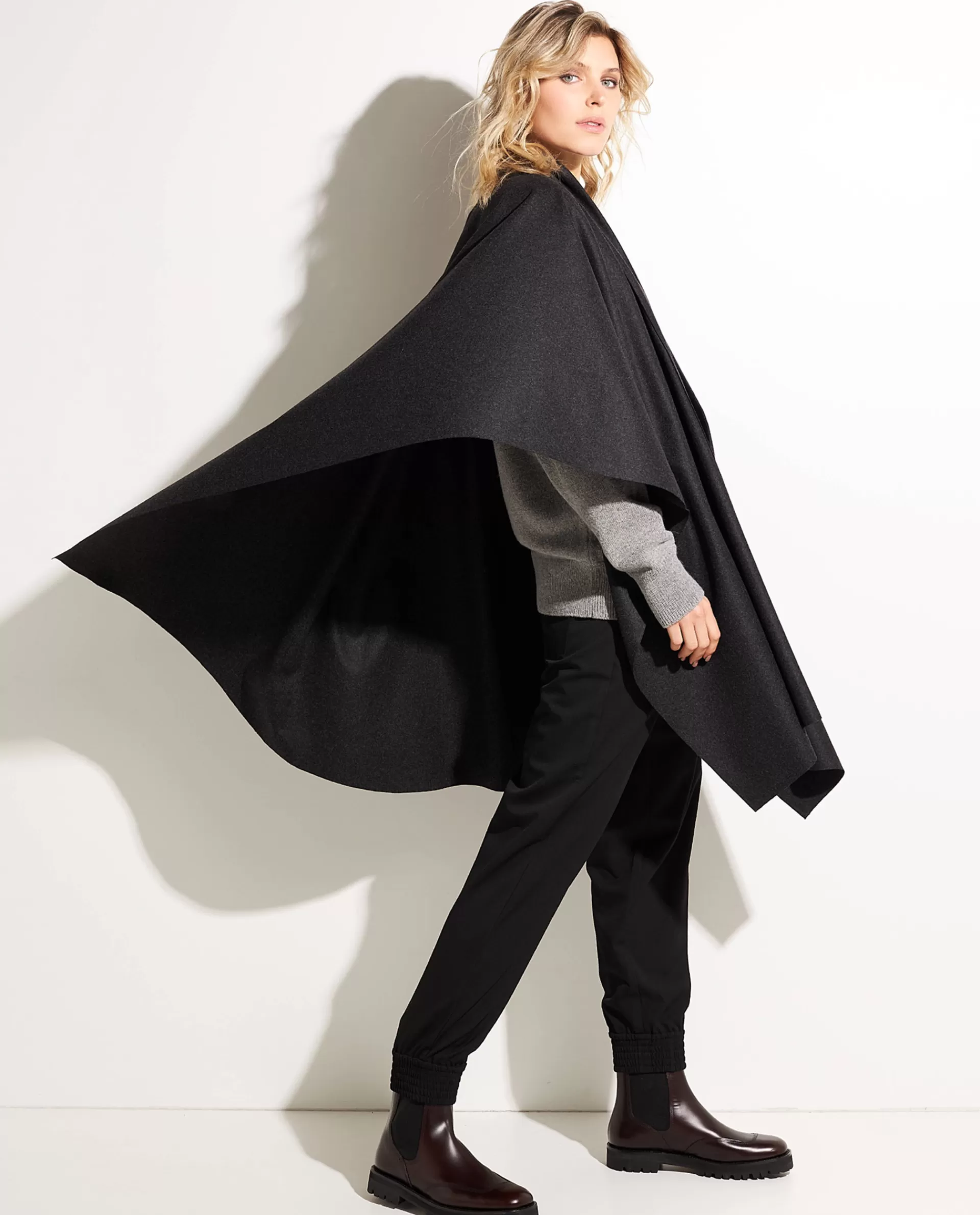 Store Wol-Cashmere Cape Vrouwen Jassen