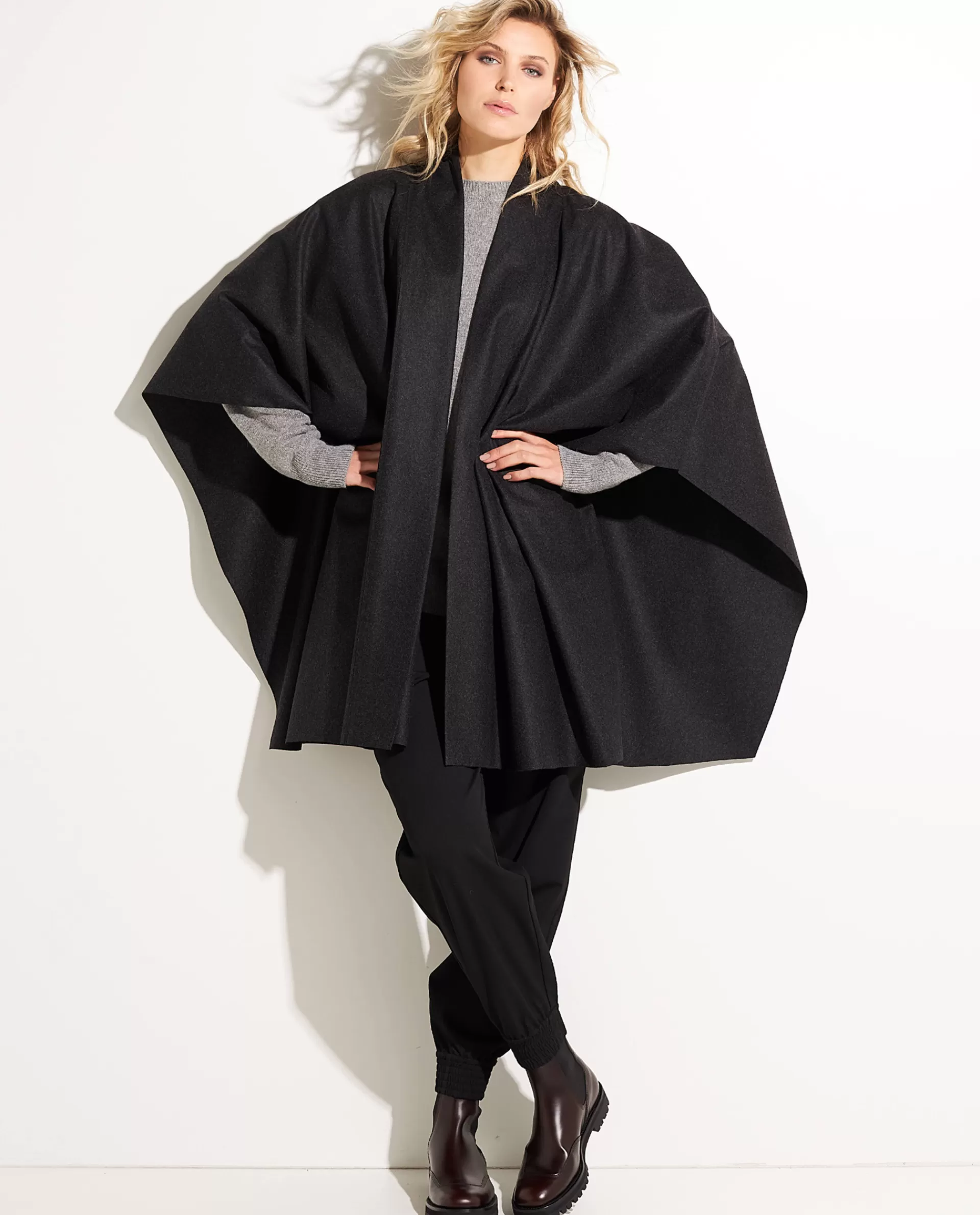 Store Wol-Cashmere Cape Vrouwen Jassen