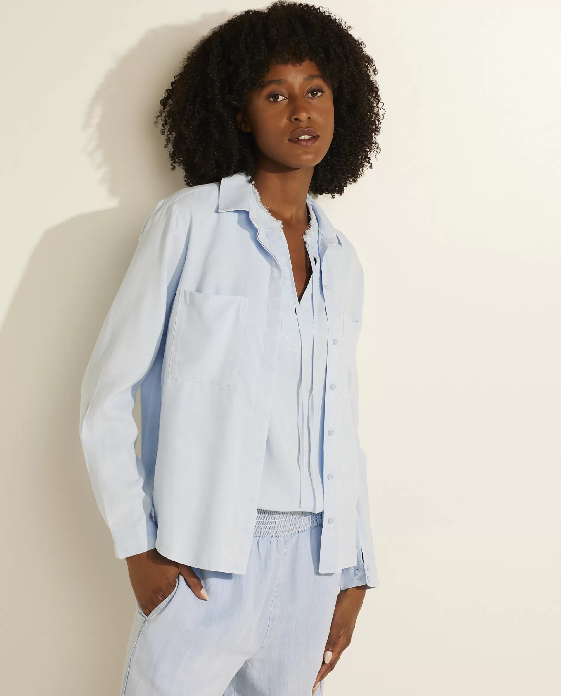 New Zachte Tencel Blouse Vrouwen Blouses