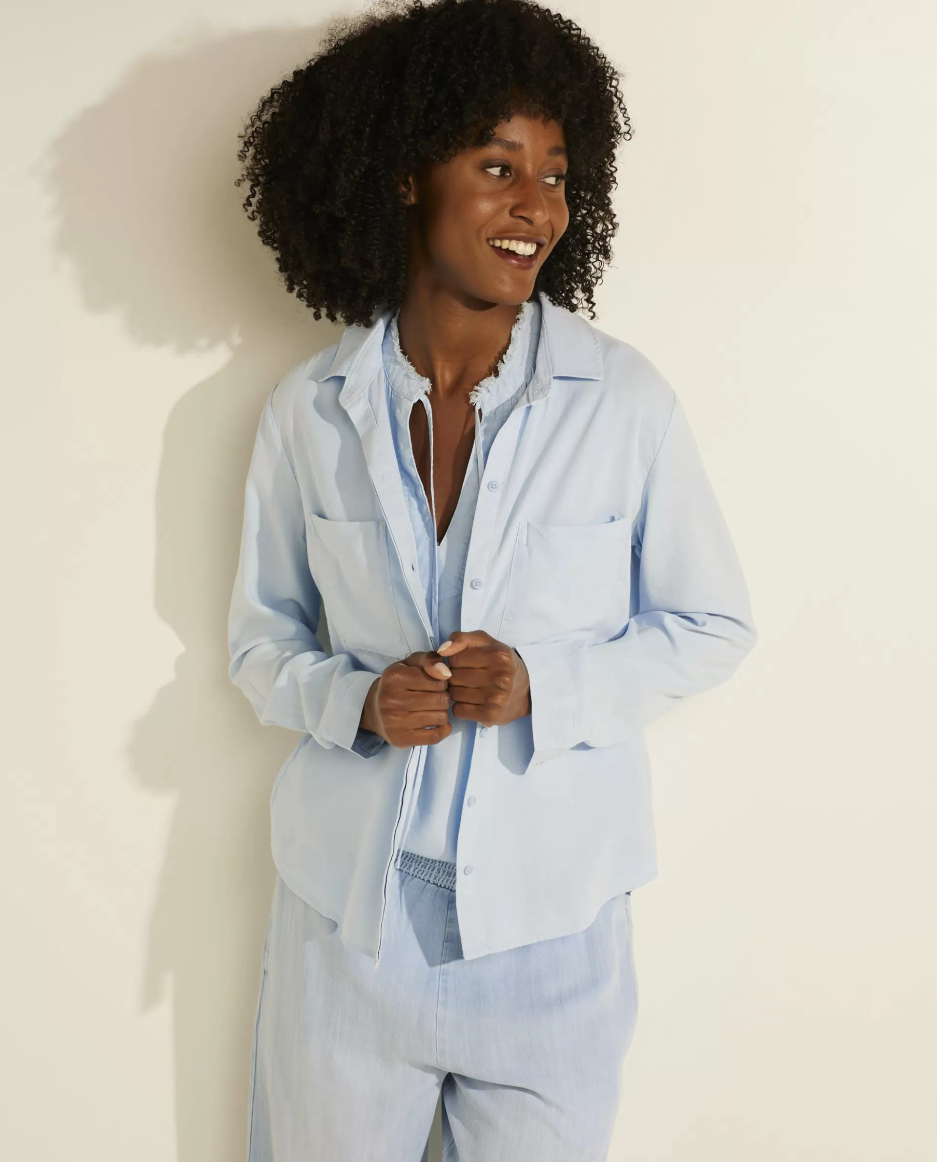 New Zachte Tencel Blouse Vrouwen Blouses