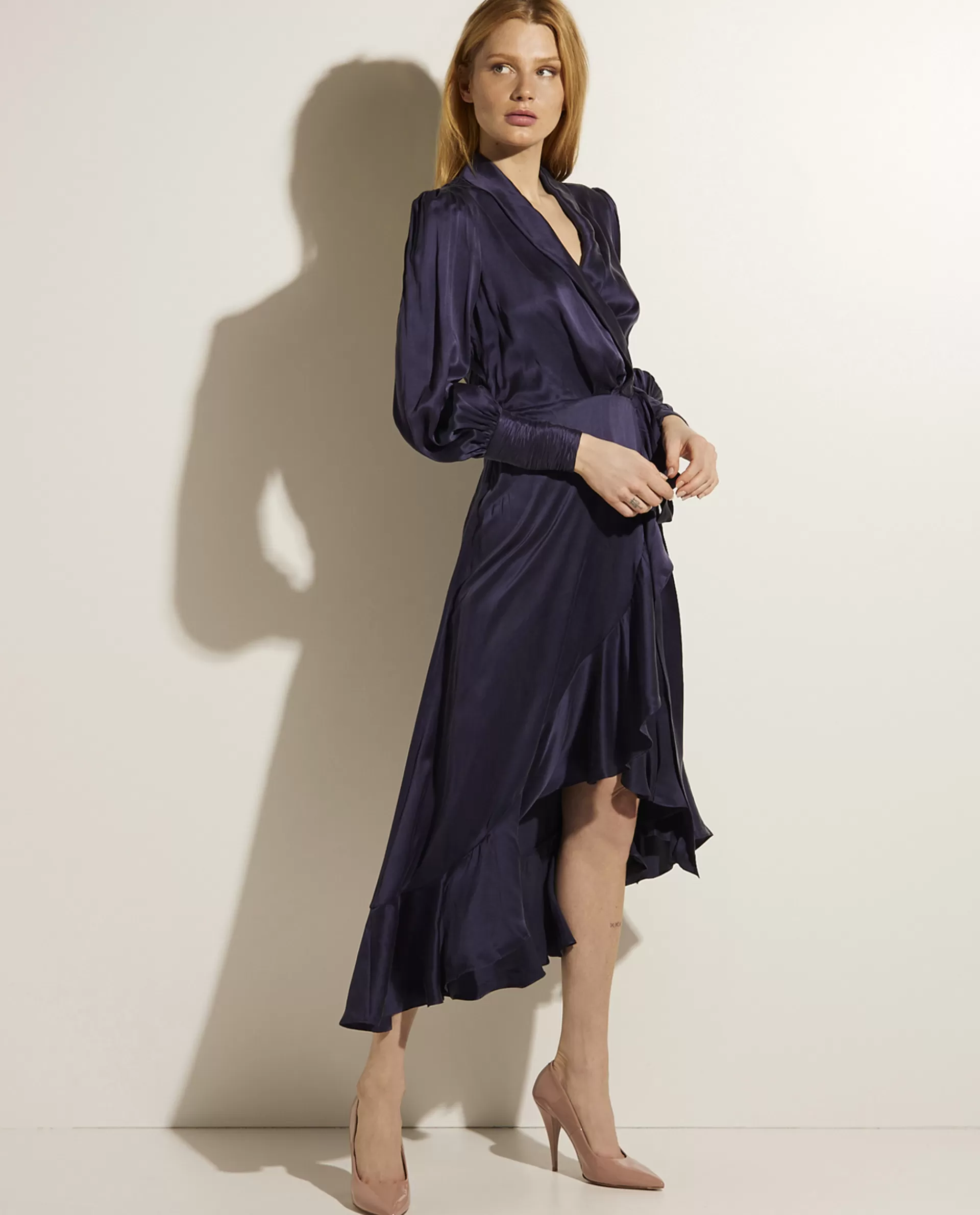 Best Sale Zijde Jurk Met Volants Vrouwen Jurken