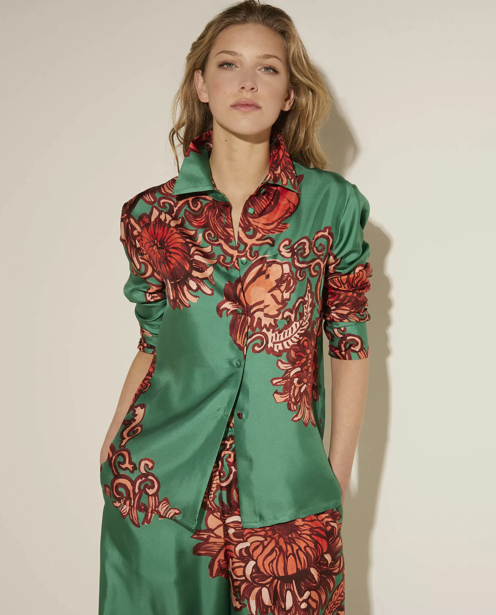 Store Zijden Blouse Vrouwen Blouses