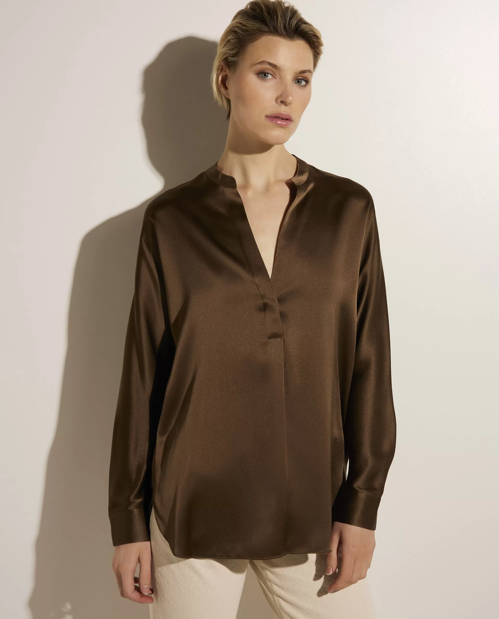 Store Zijden Blouse Vrouwen Blouses
