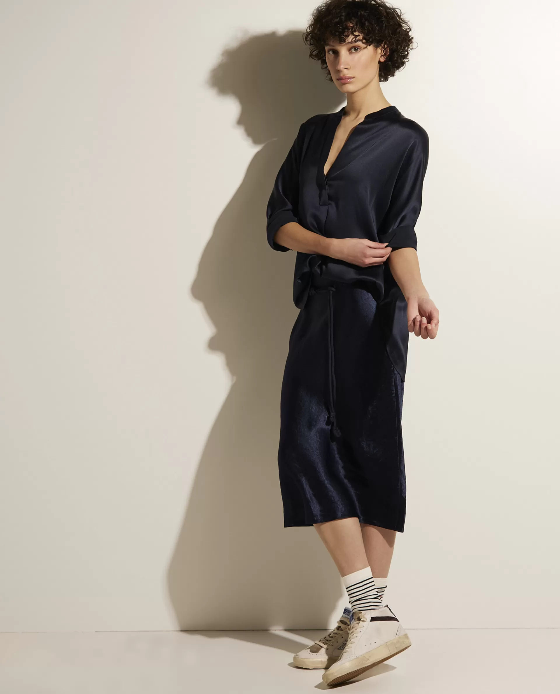 Flash Sale Zijden Blouse Met Bandkraag Vrouwen Blouses