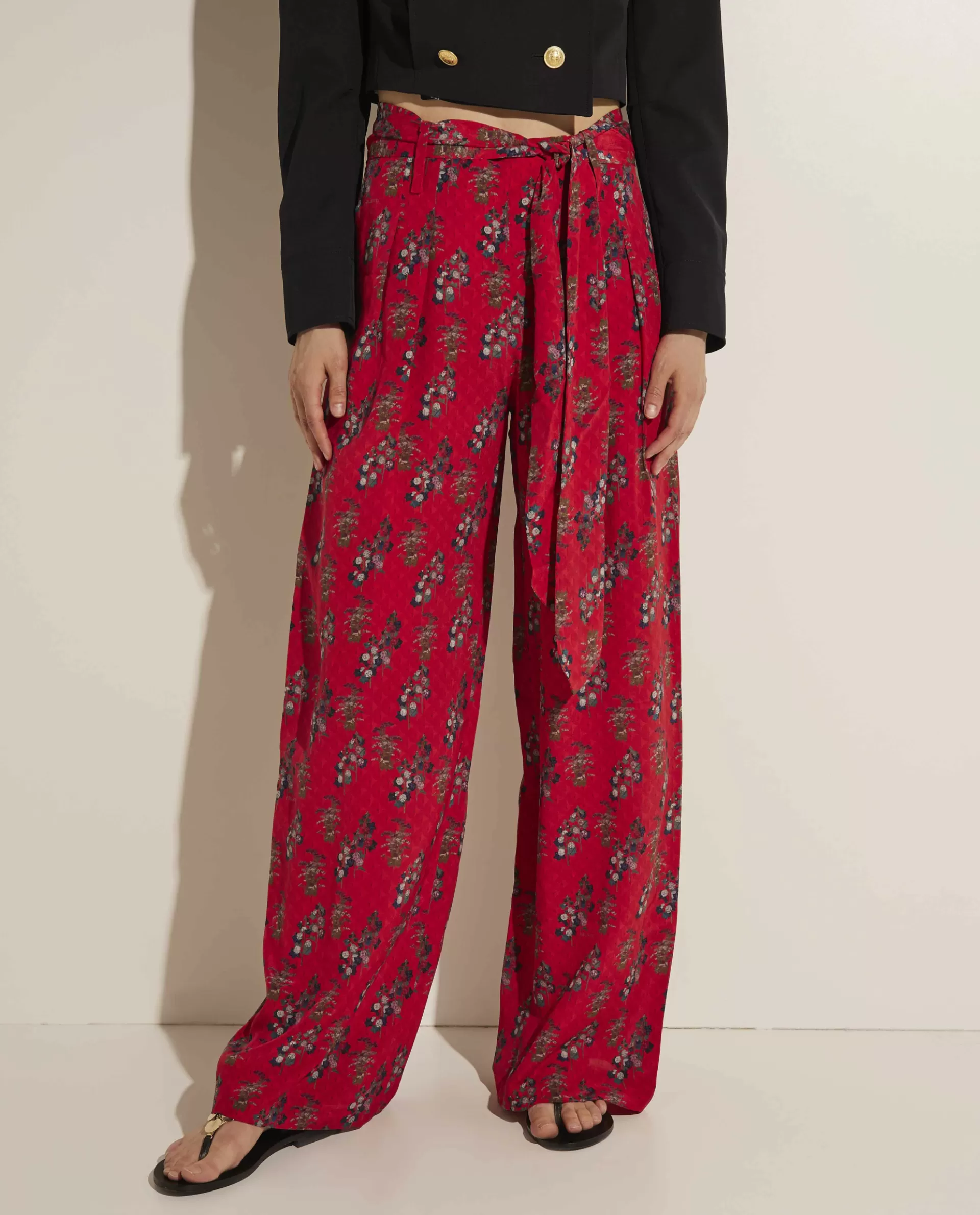 Discount Zijden Broek Met Print Vrouwen Broeken