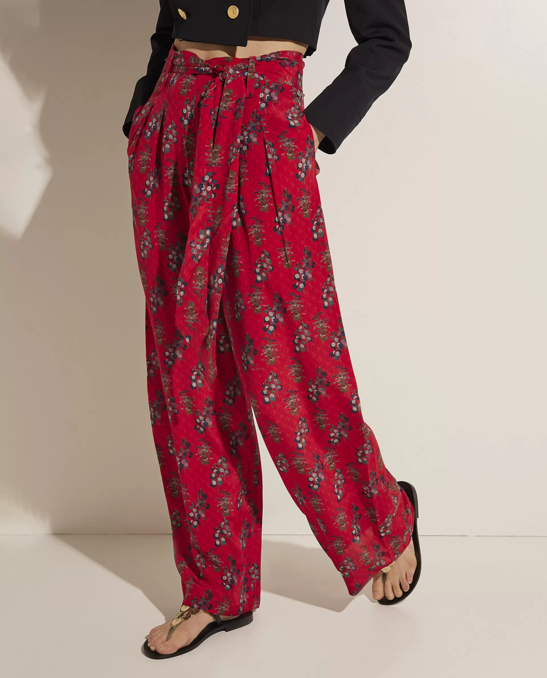 Discount Zijden Broek Met Print Vrouwen Broeken