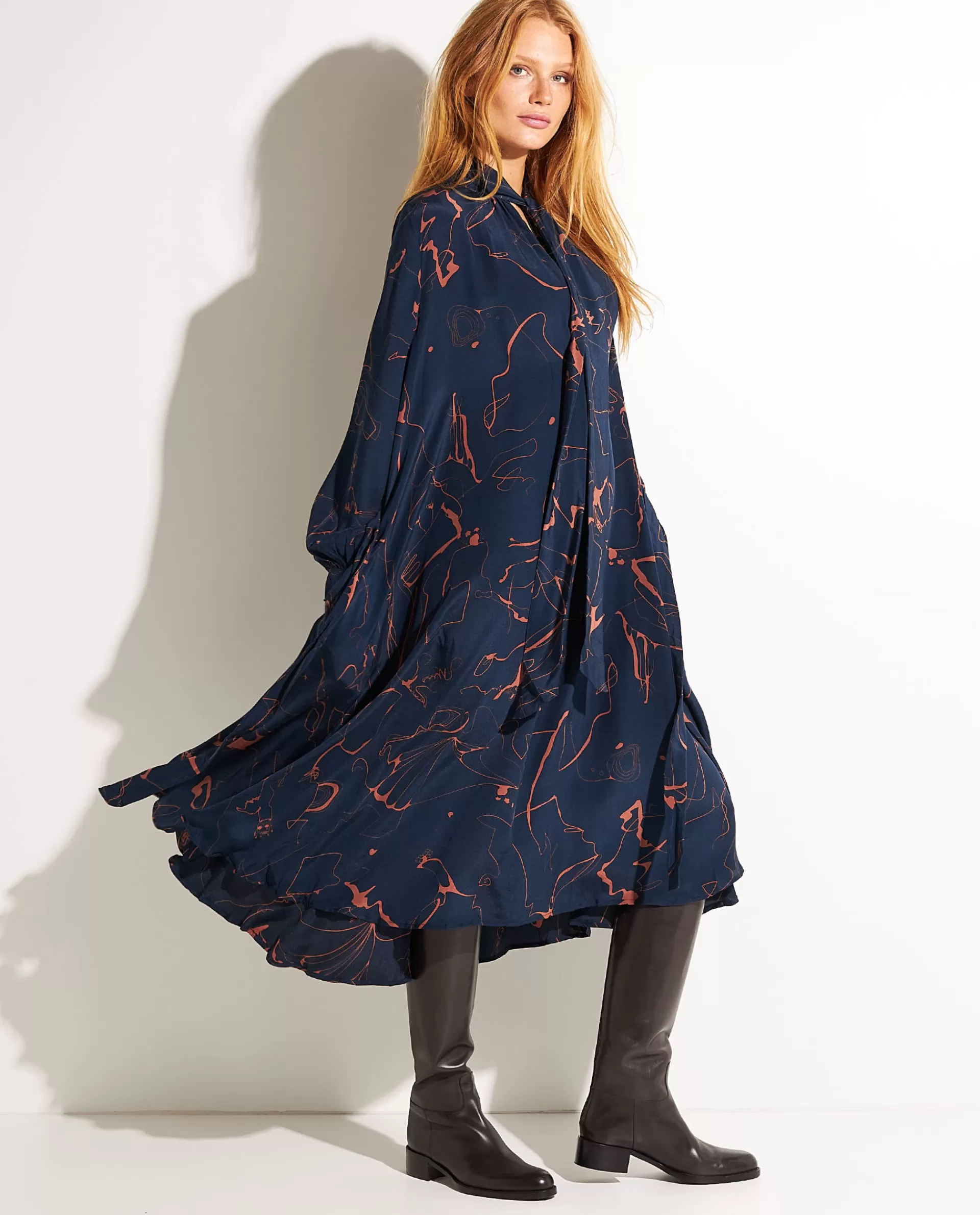 Best Sale Zijden Jurk Met Print Vrouwen Jurken
