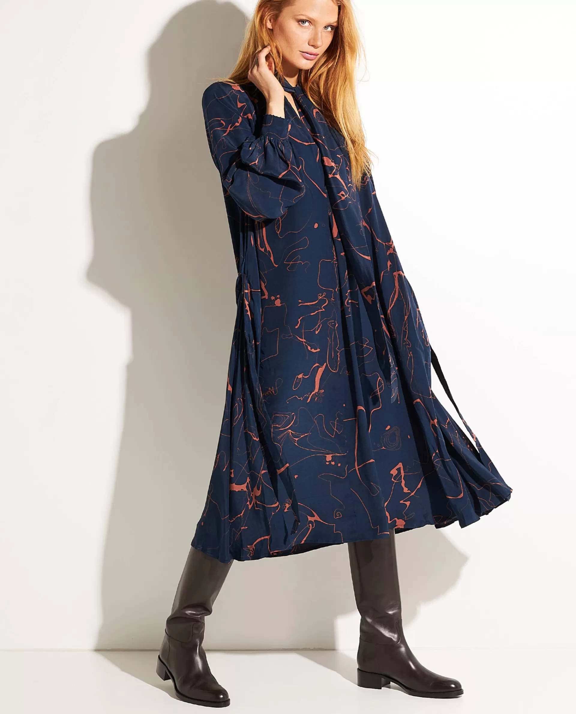 Best Sale Zijden Jurk Met Print Vrouwen Jurken
