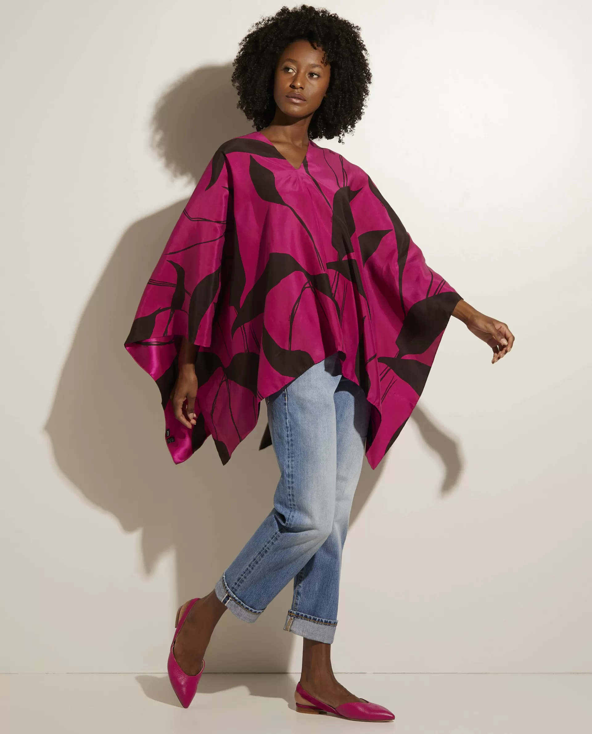 Fashion Zijden Poncho Vrouwen Blouses