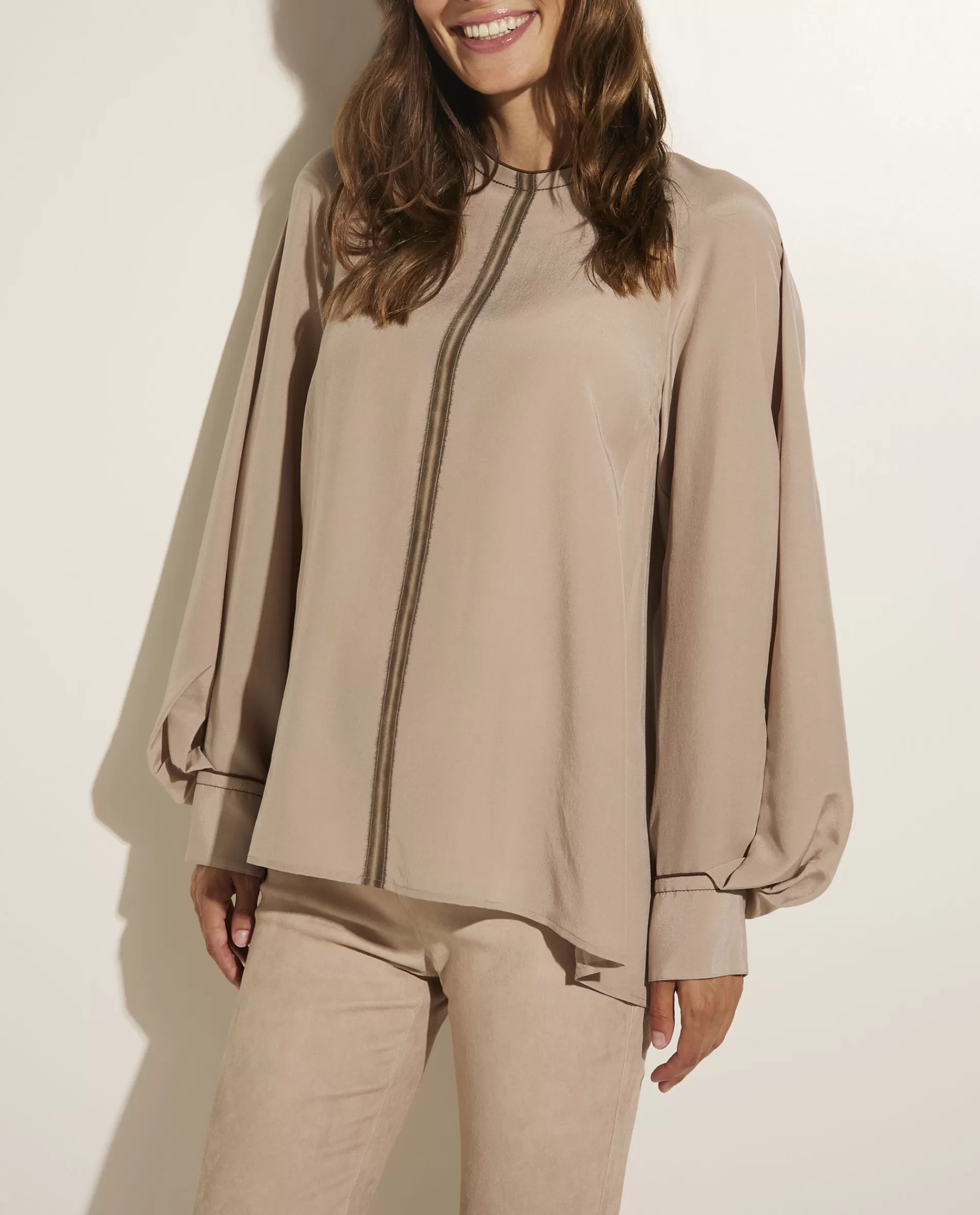 Clearance Zijden-Wollen Blouse Vrouwen Blouses