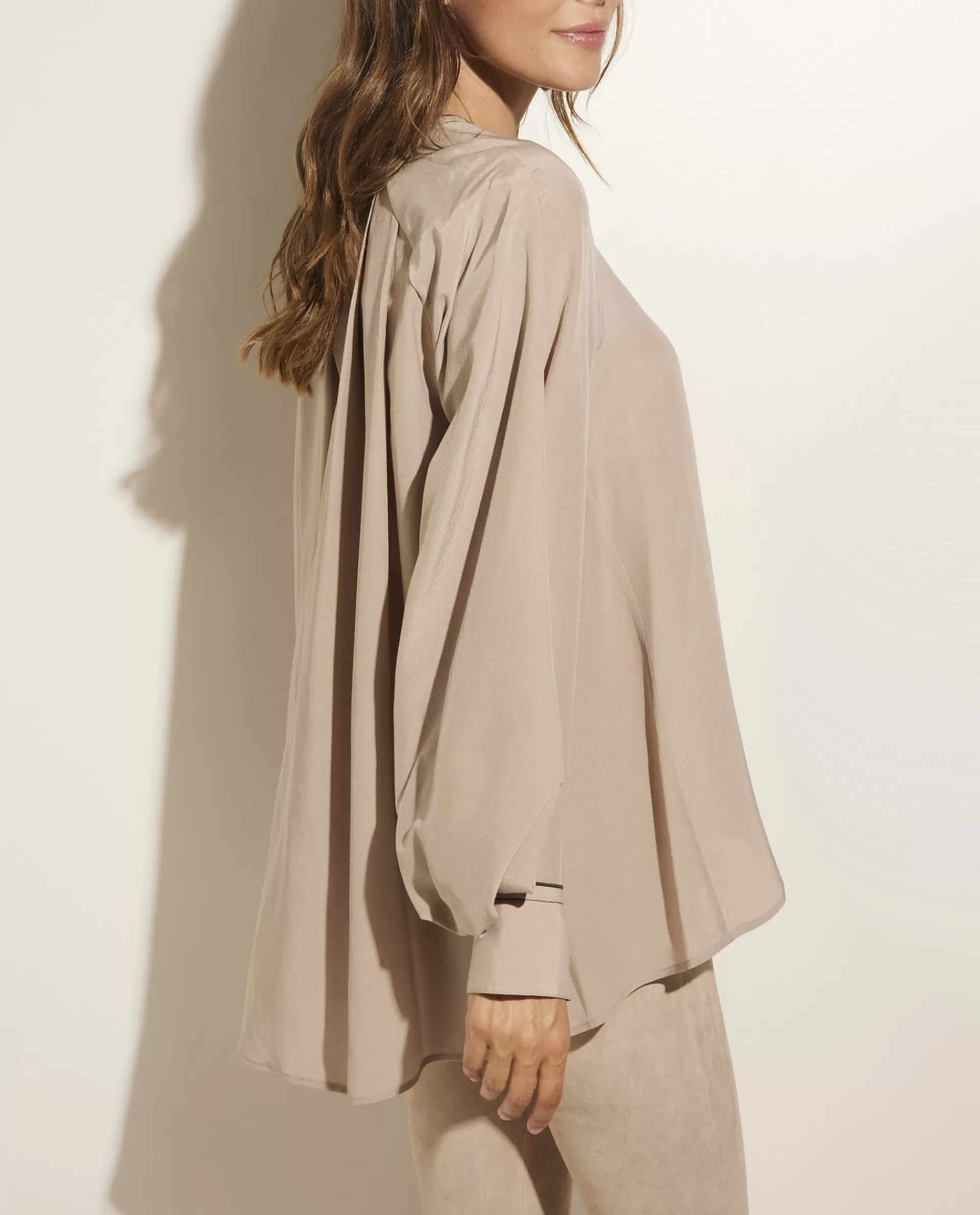 Clearance Zijden-Wollen Blouse Vrouwen Blouses